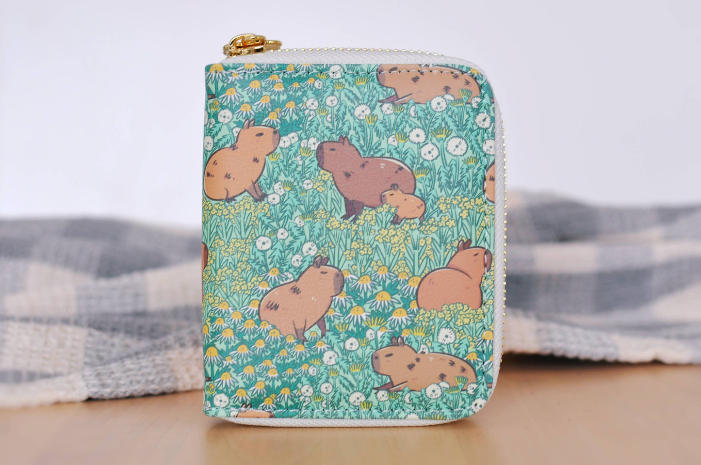 Capybara Meadow Zipper Wallet
