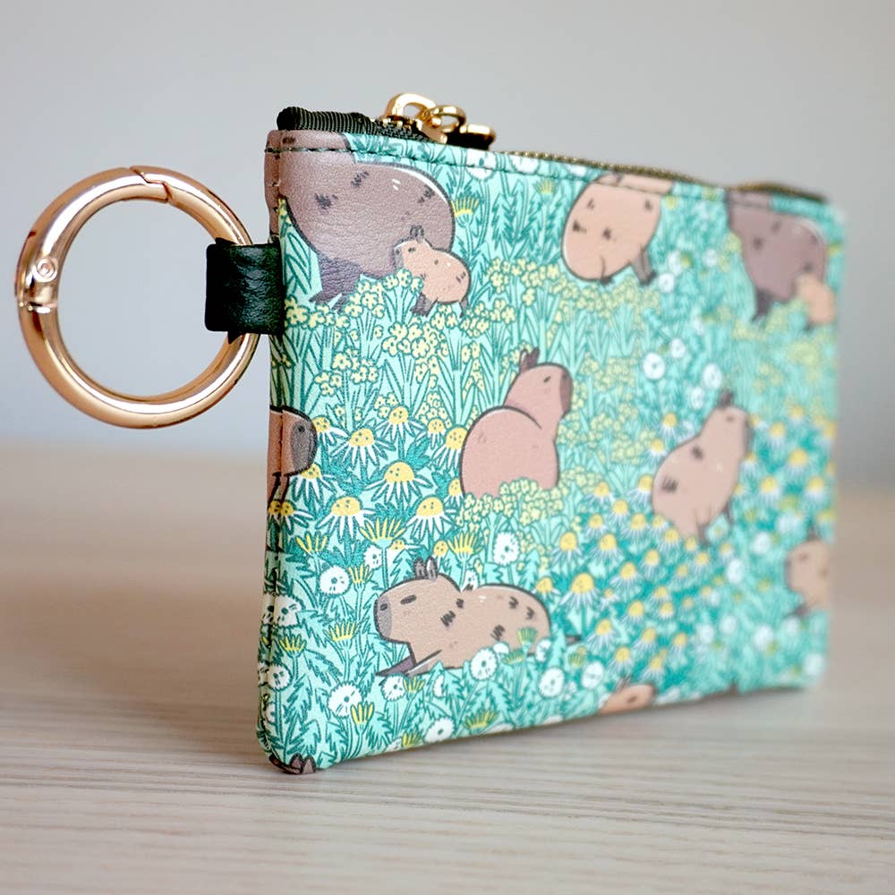 Capybara Meadow Zipper Coin Purse