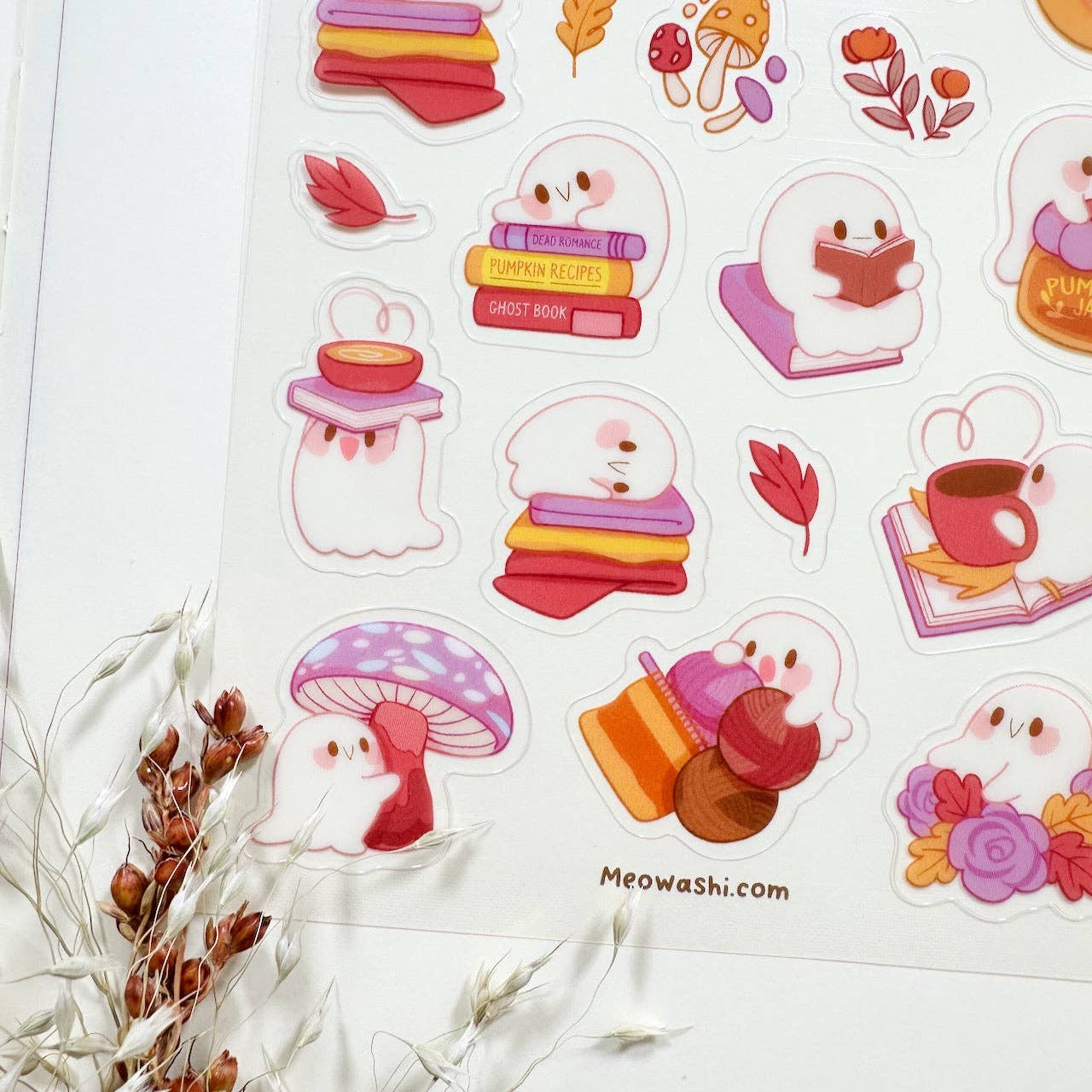Bookworm Ghost Clear Sticker Sheet