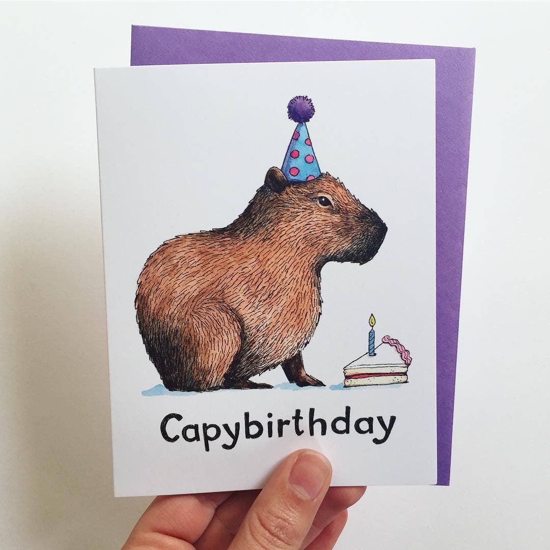 "Capybirthday" Capybara Birthday Card