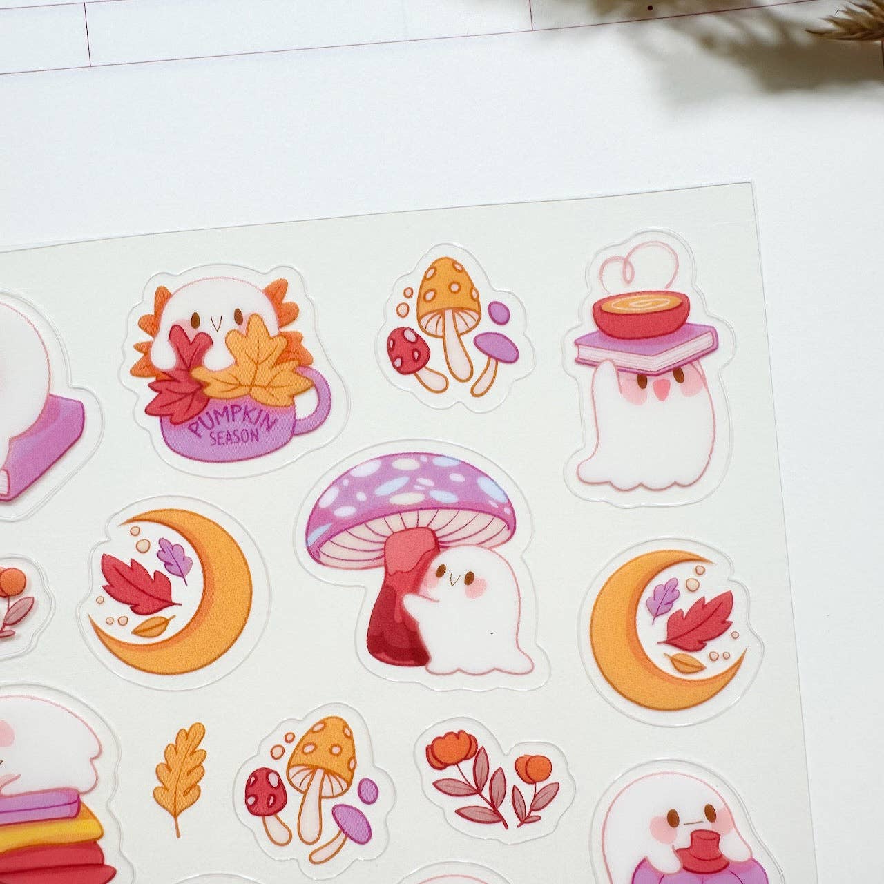 Bookworm Ghost Clear Sticker Sheet
