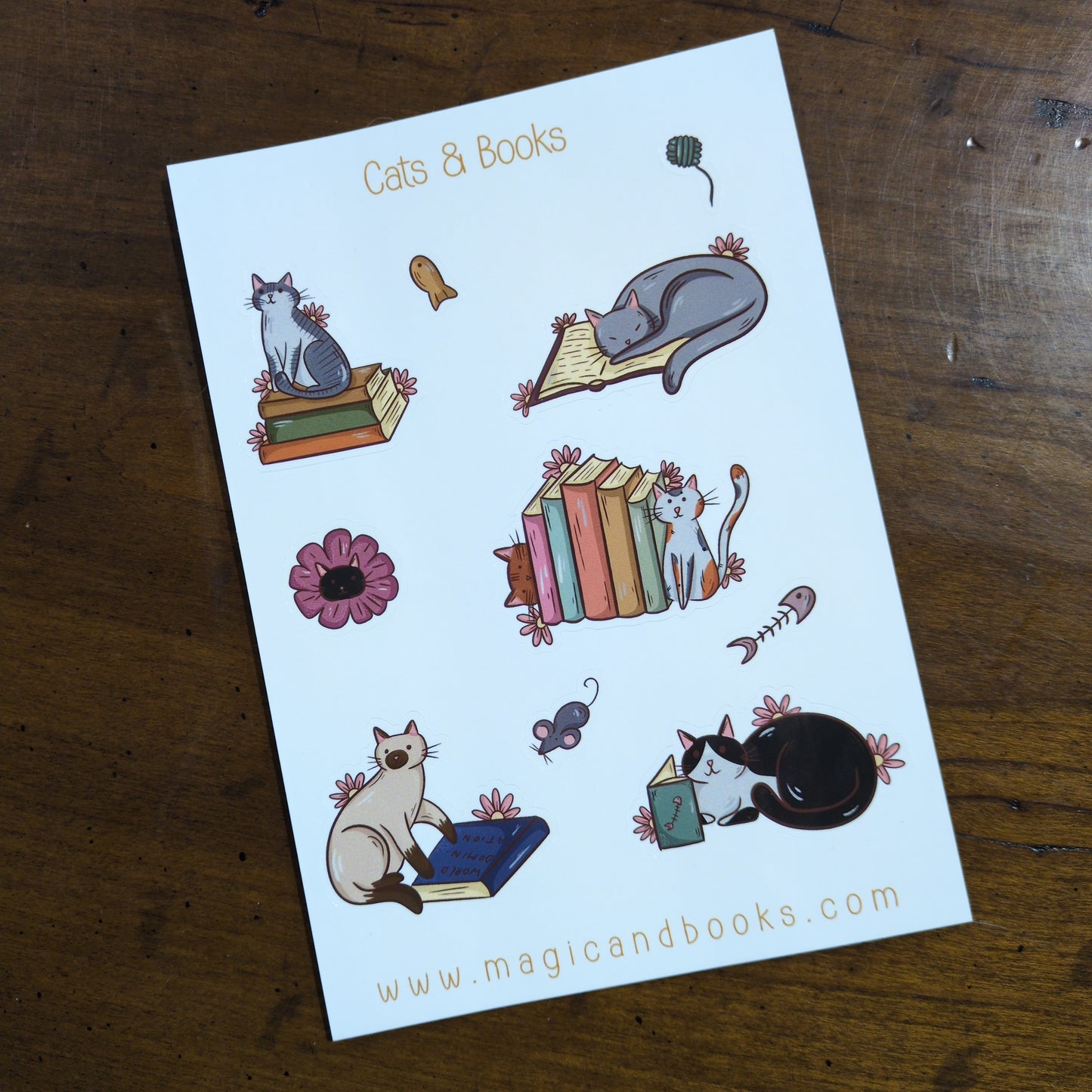 Cats & Books Sticker Sheet