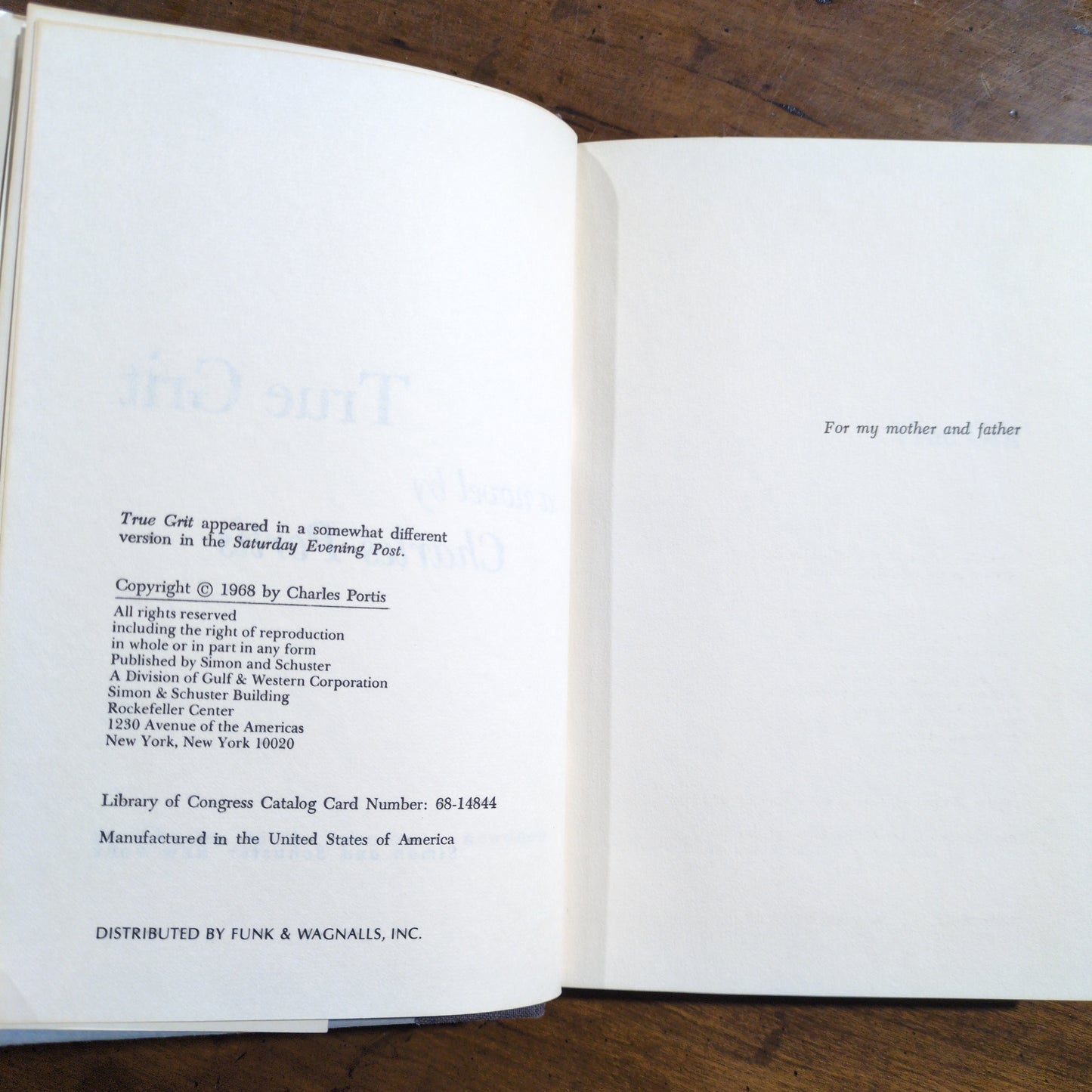 True Grit - 1968 Reprint HC