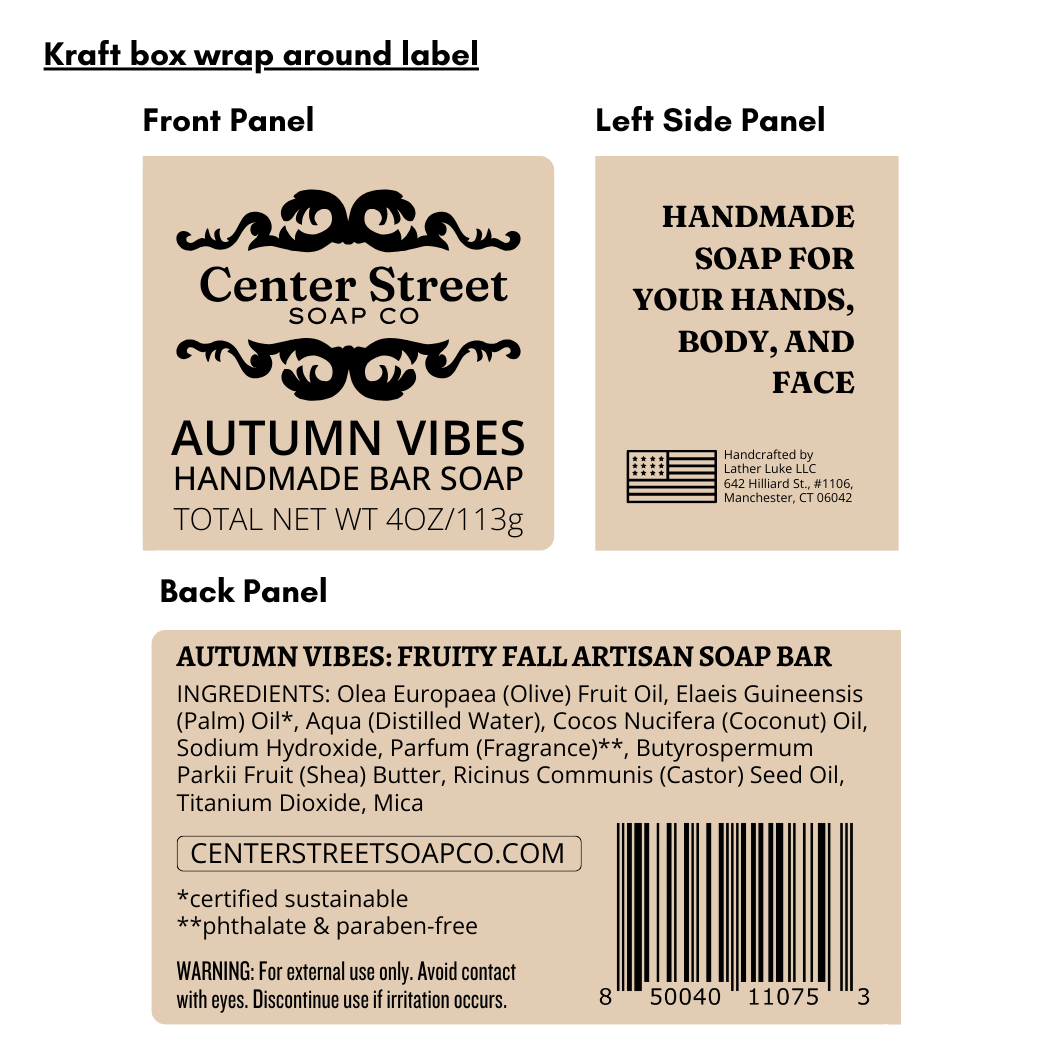 "Autumn Vibes" Handmade Bar Soap