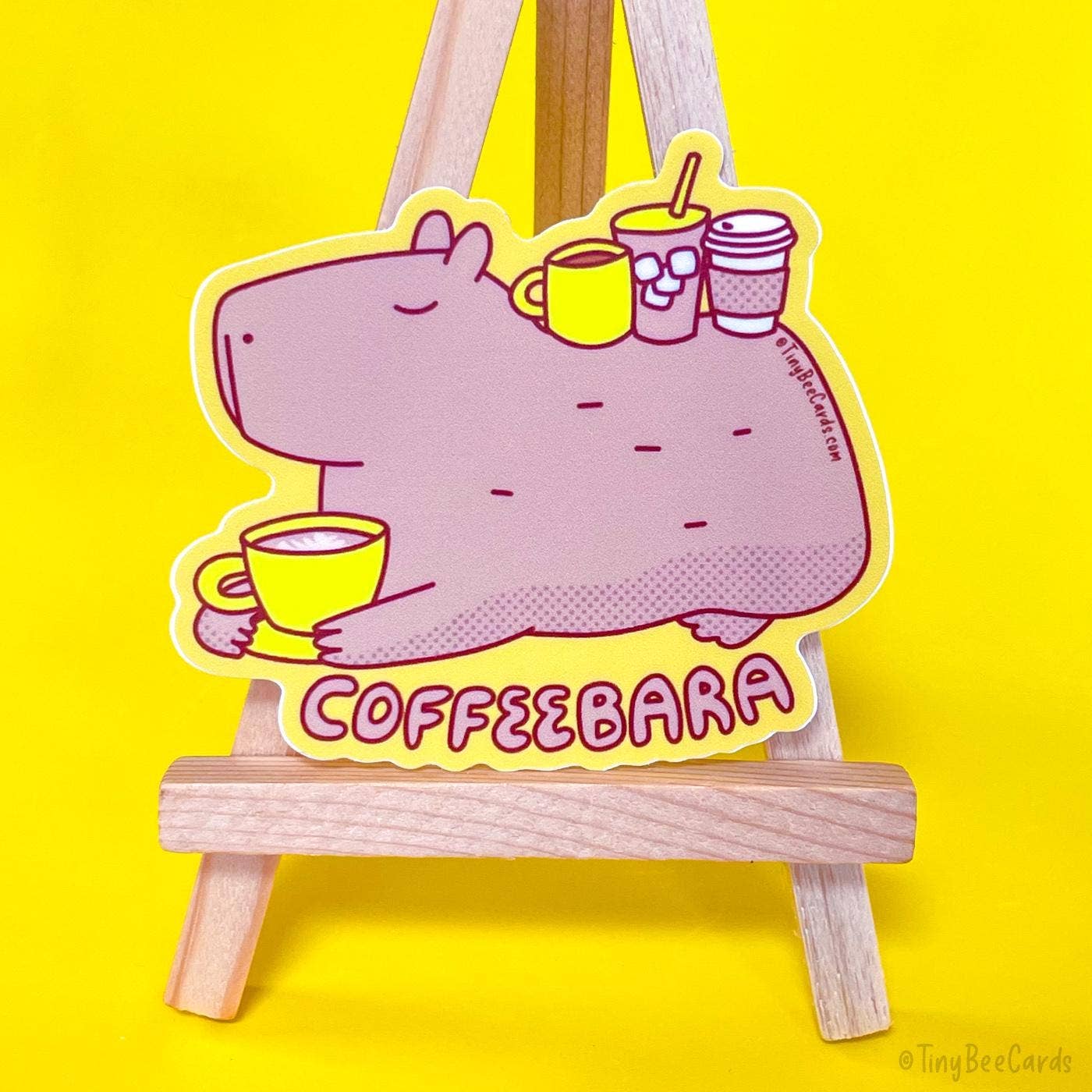 "Coffeebara" Capybara & Coffee Vinyl Sticker