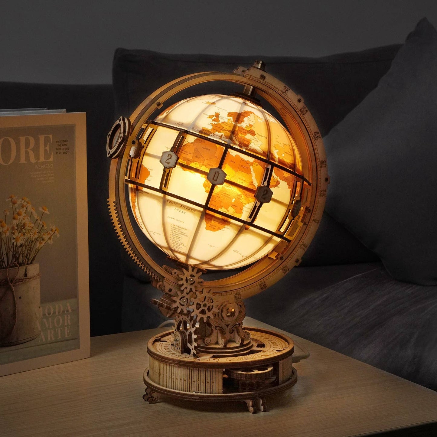 DIY Wooden 3D Puzzle: Luminous Globe