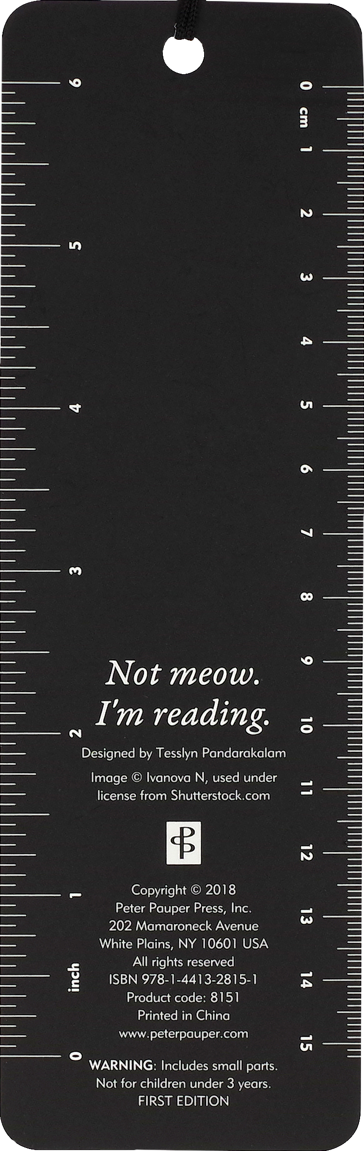 "Not Meow. I'm Reading" Beaded Cat Bookmark