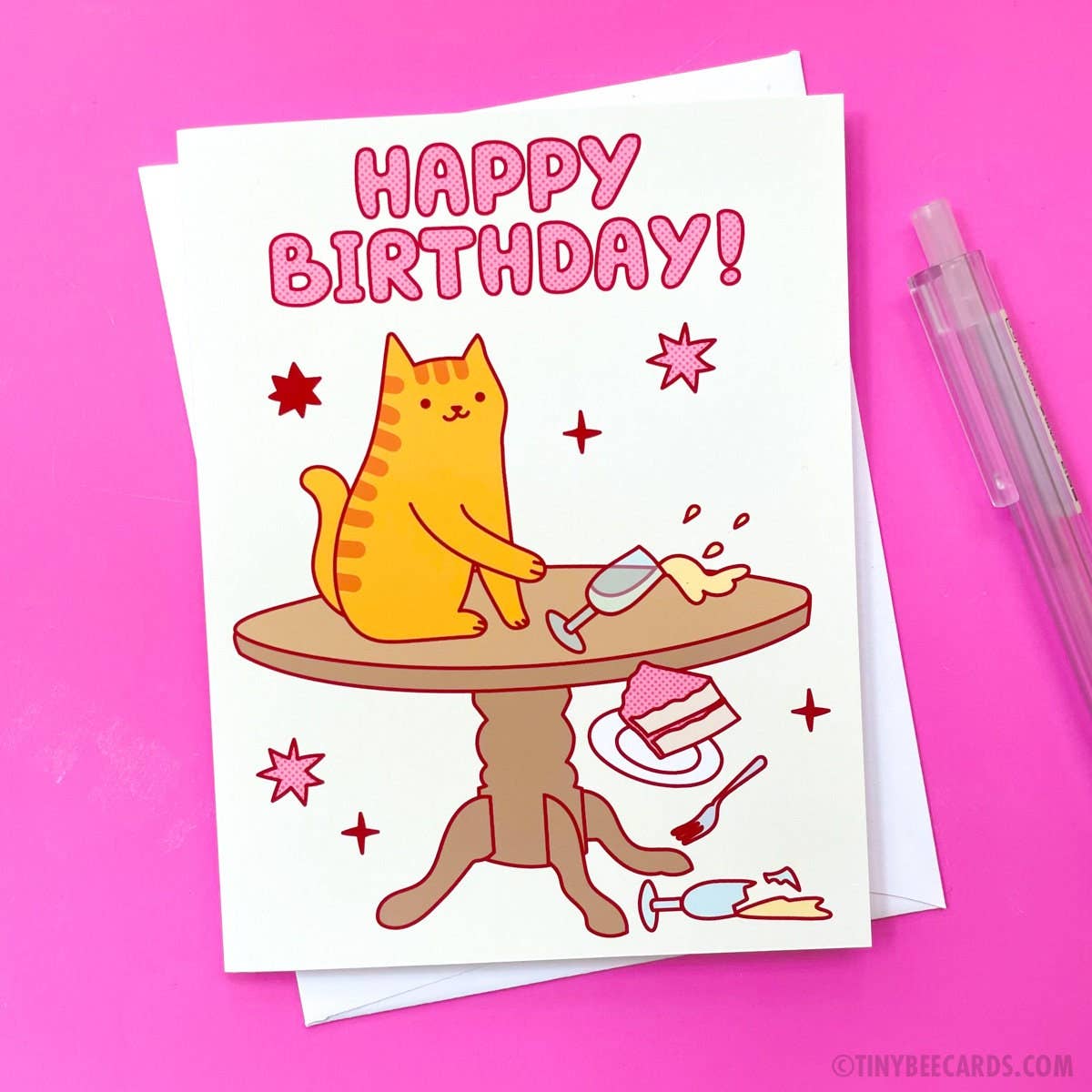Mischievous Cat Birthday Card