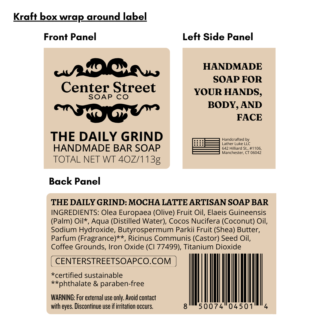 "The Daily Grind" Coffee Handmade Bar Soap