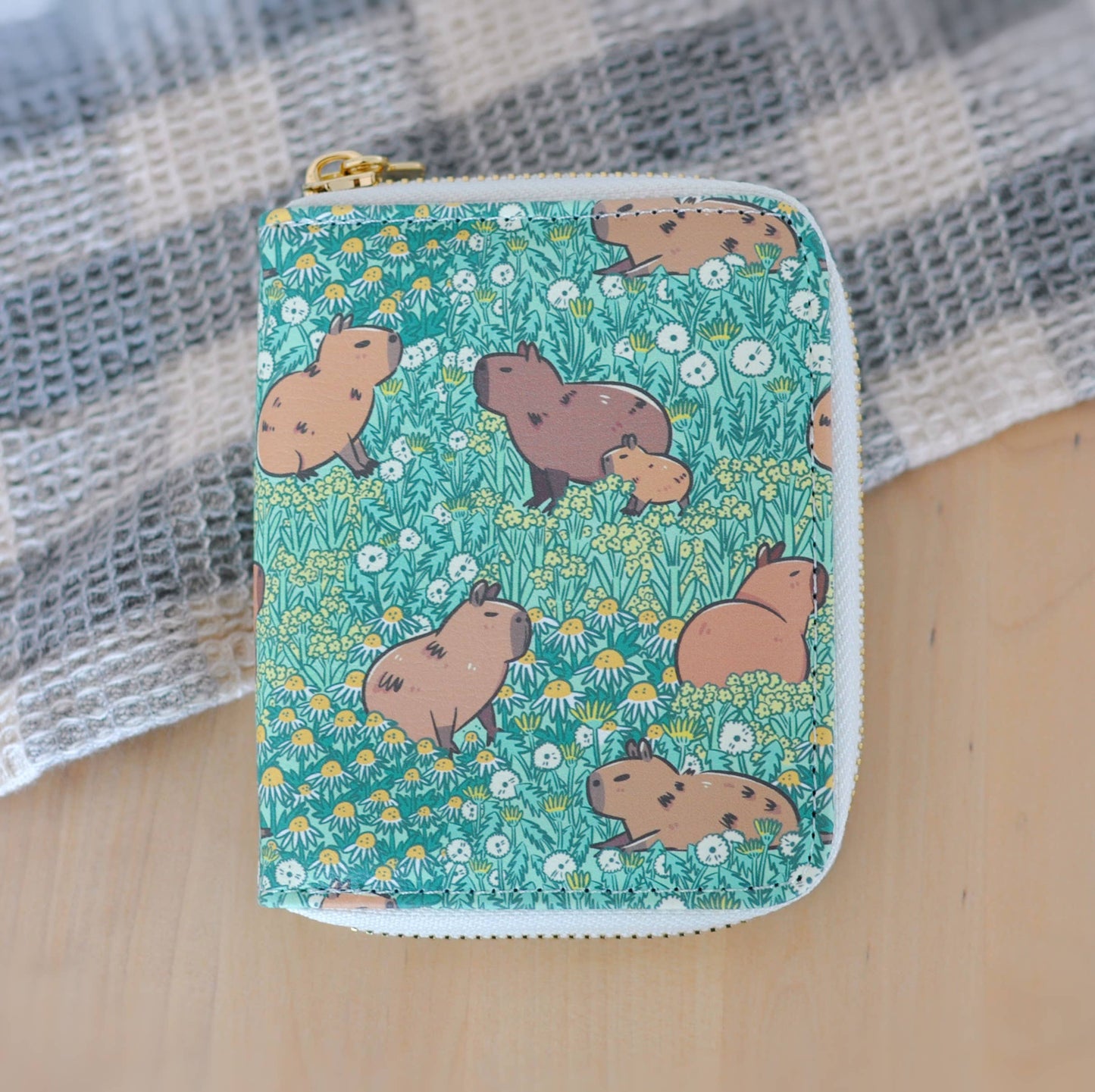 Capybara Meadow Zipper Wallet