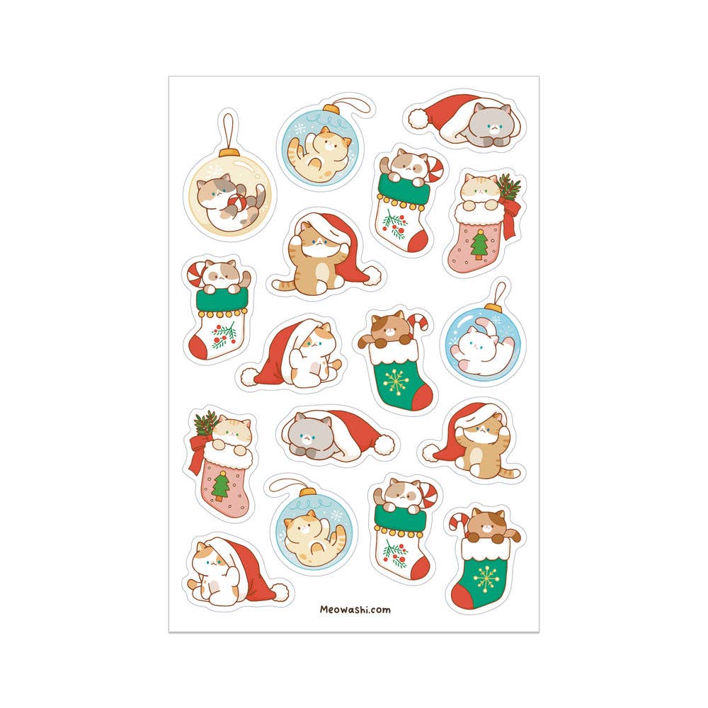 Christmas Cats Sticker Sheet