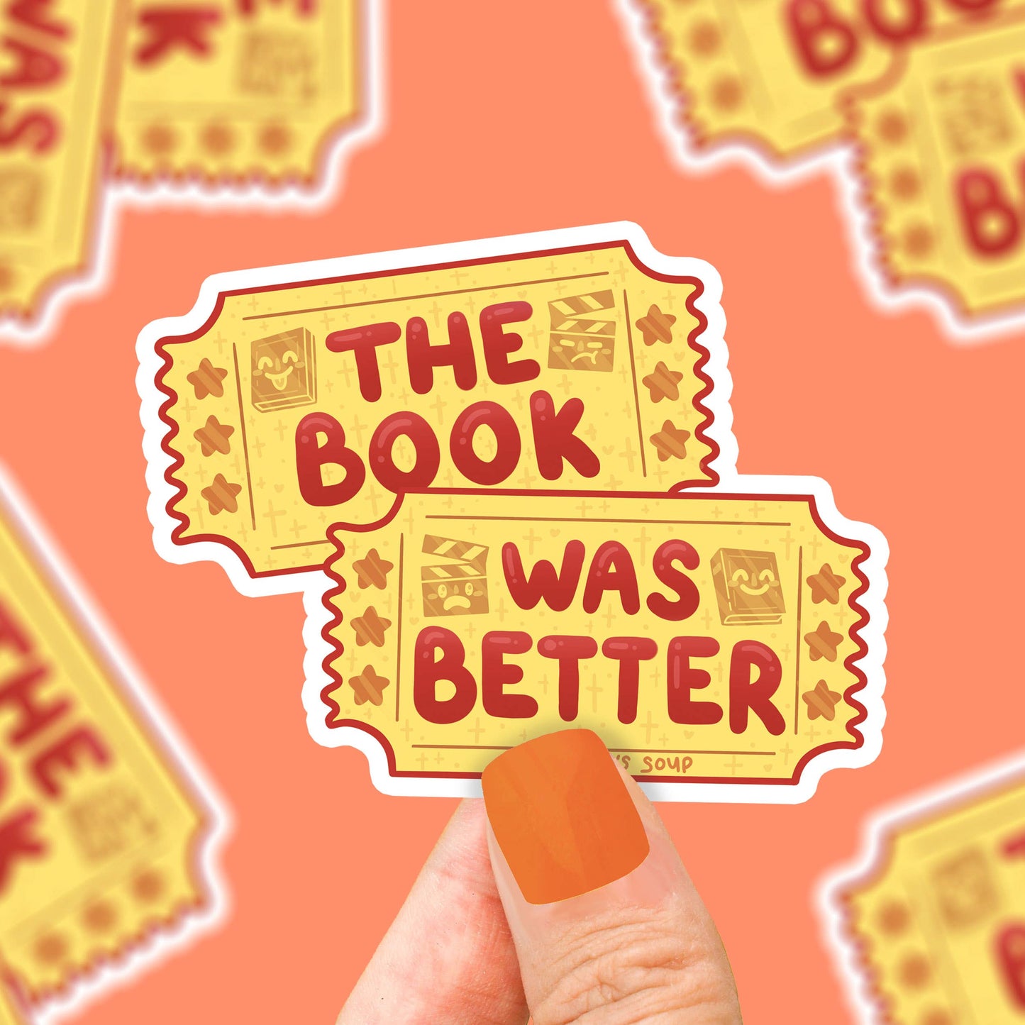"The Book Was Better" Ticket Stub Reading Vinyl Sticker