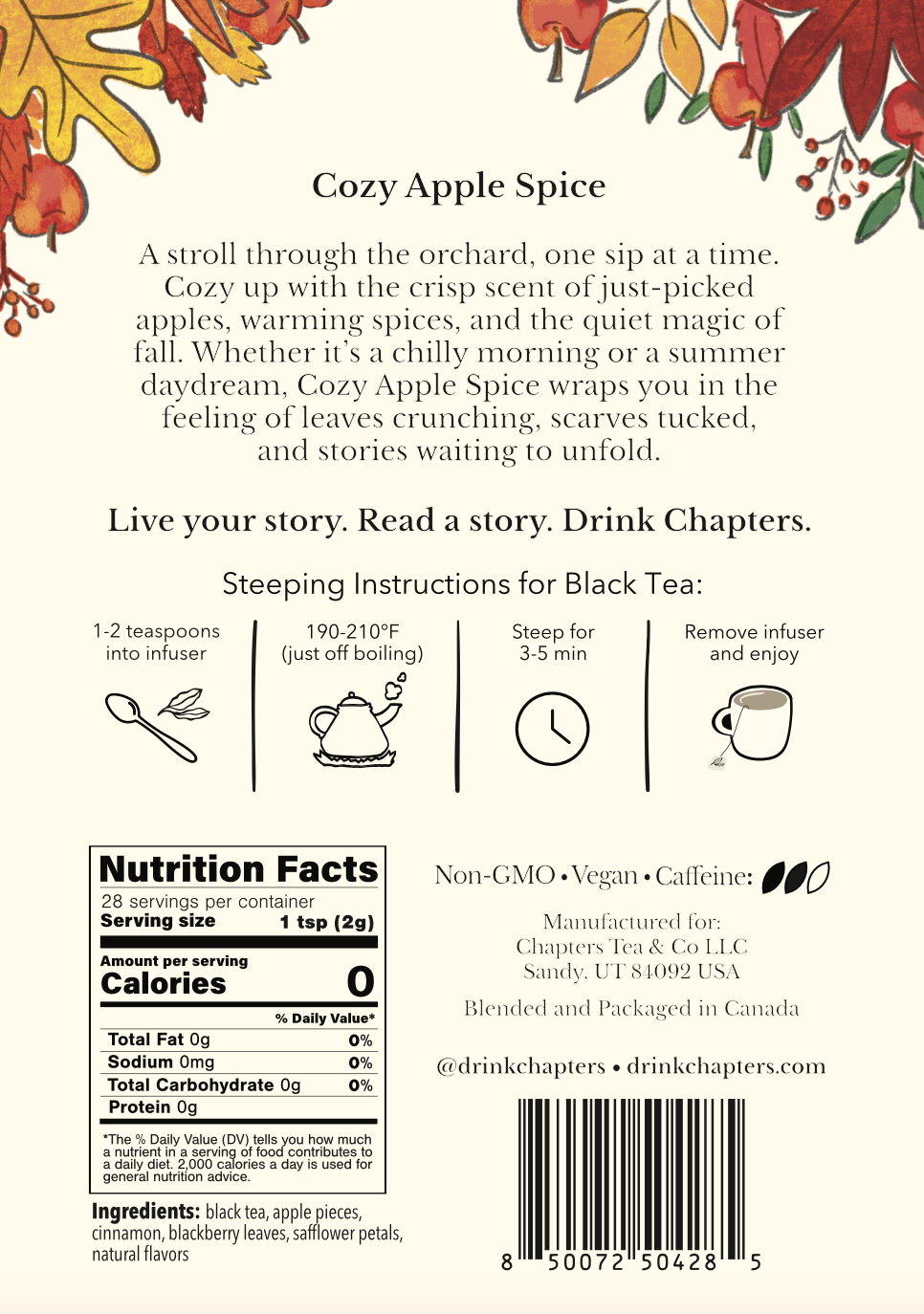 Cozy Apple Spice (Baked Apple Cinnamon Black Tea) 2oz