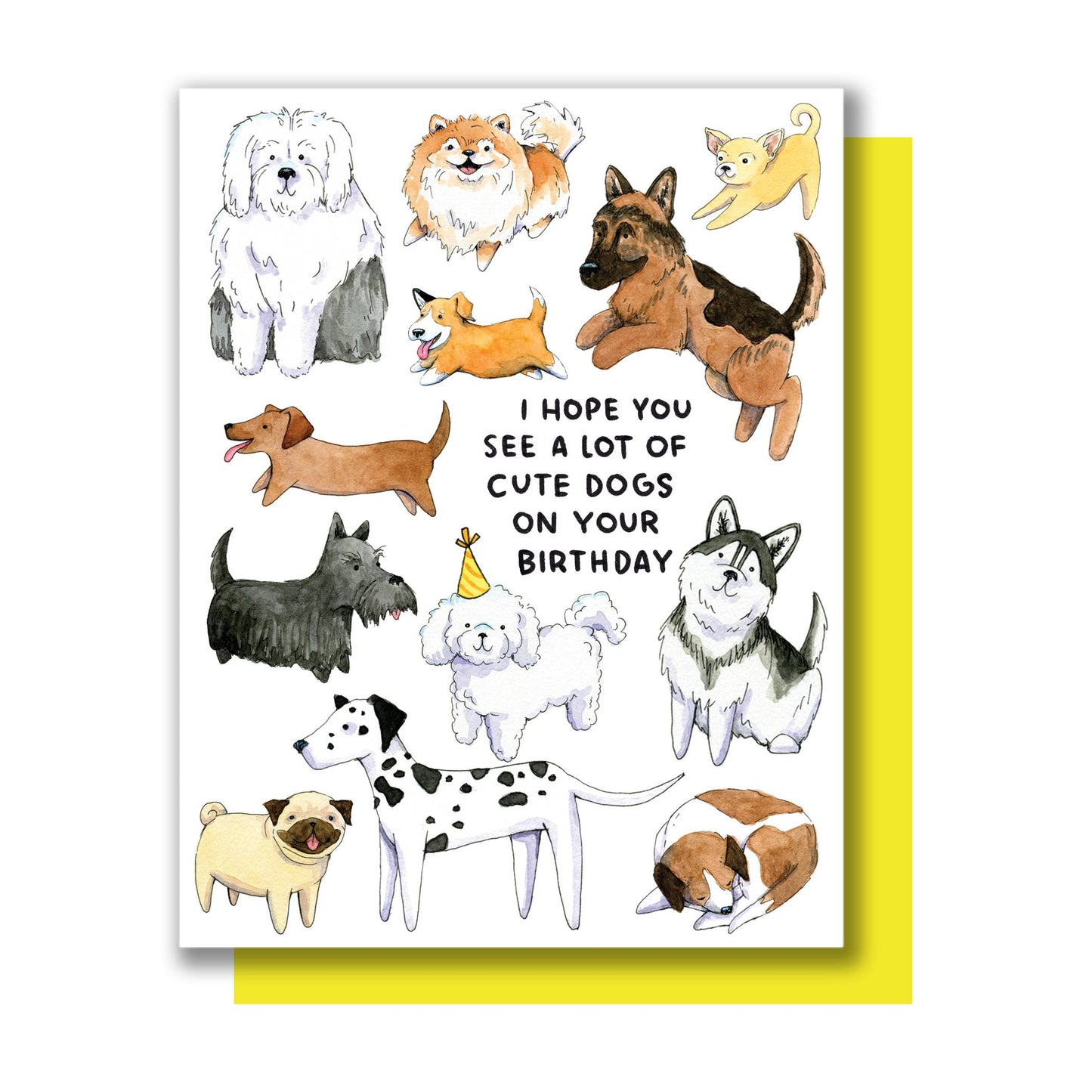 "Hope You See A Lot Of Cute Dogs" Birthday Card