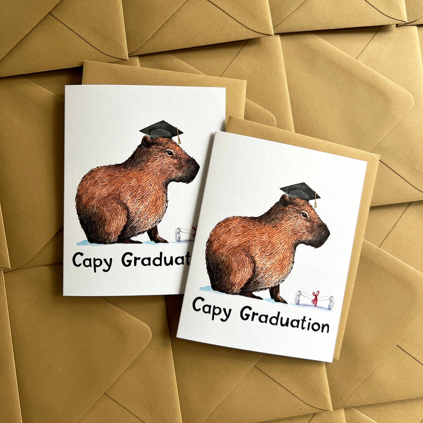 "Capy Graduation" Capybara Grad Card