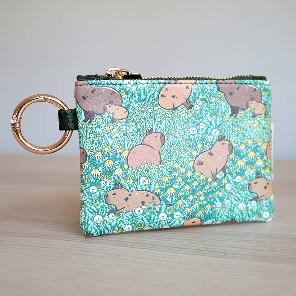 Capybara Meadow Zipper Coin Purse
