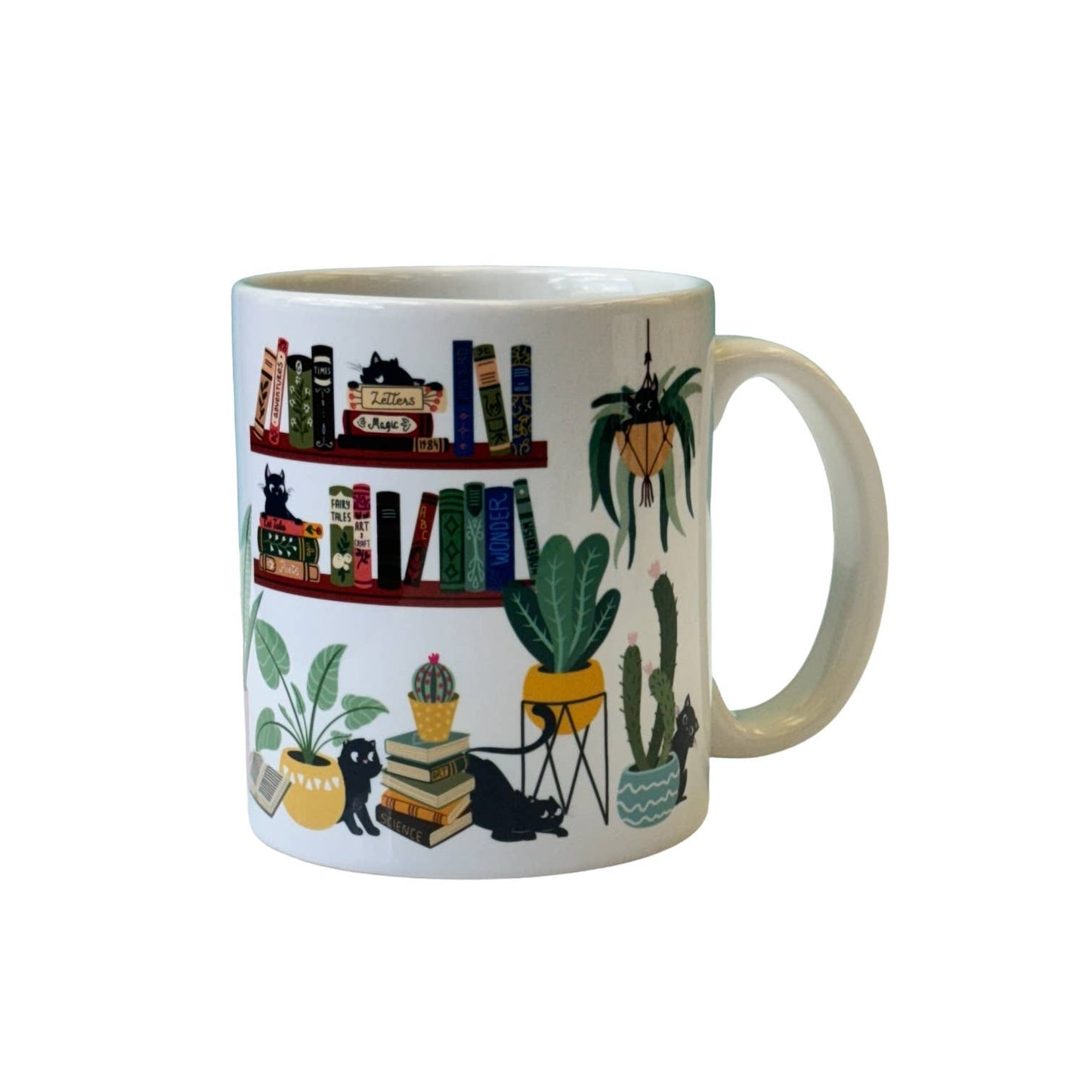 Cat Tales Mug With Plants & Books