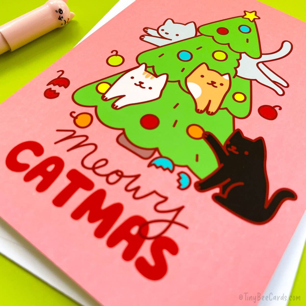 "Meowy Catmas" Cat Lover Christmas Card