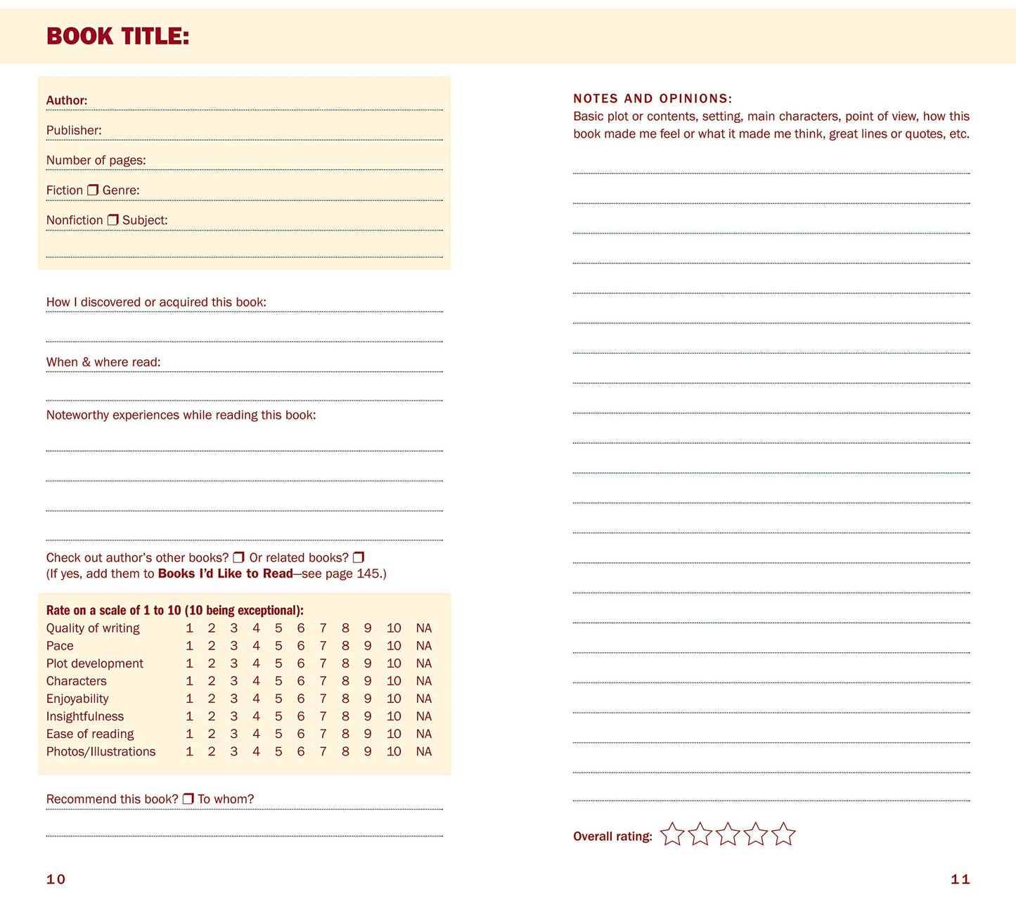 The Book Lover's Journal (Reading Journal)