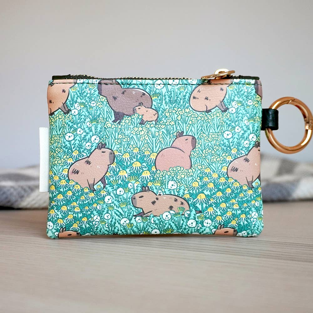 Capybara Meadow Zipper Coin Purse