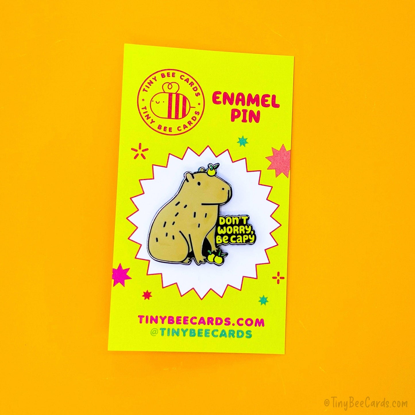 "Don't Worry Be Capy" Capybara and Yuzu Enamel Pin
