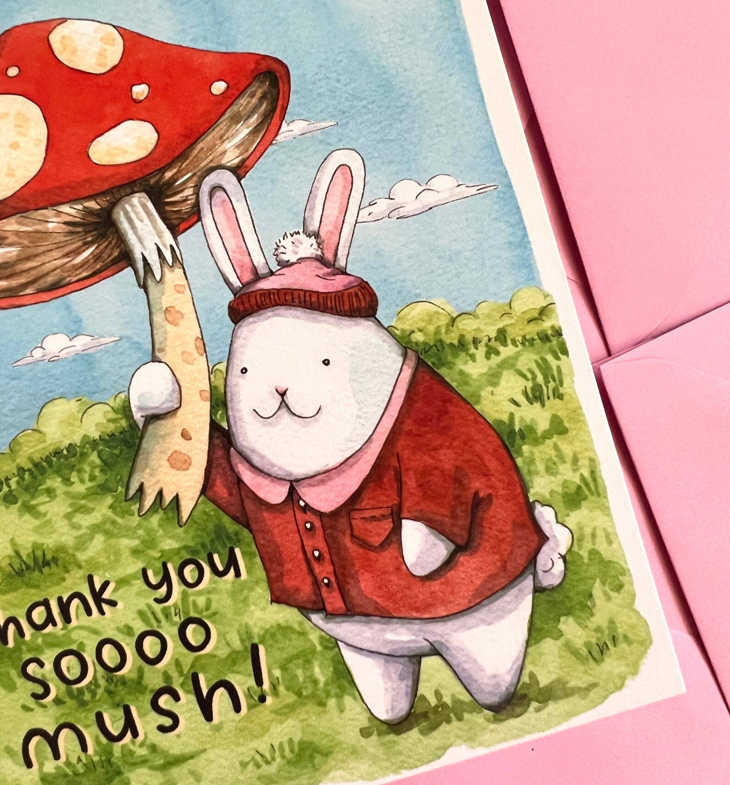 "Thank You So Mush" Mushroom Thank You Card