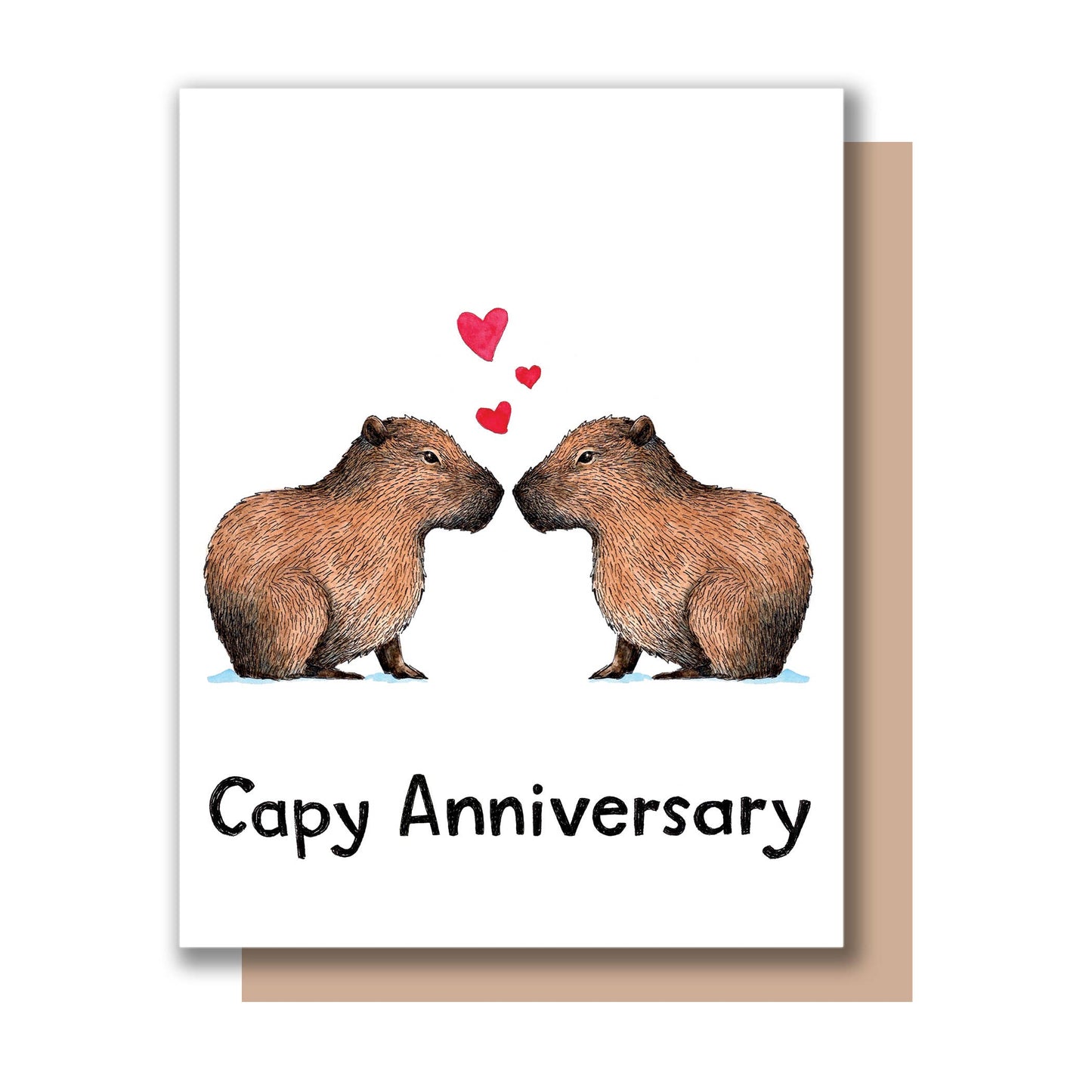 "Capy Anniversary" Capybara Love Card