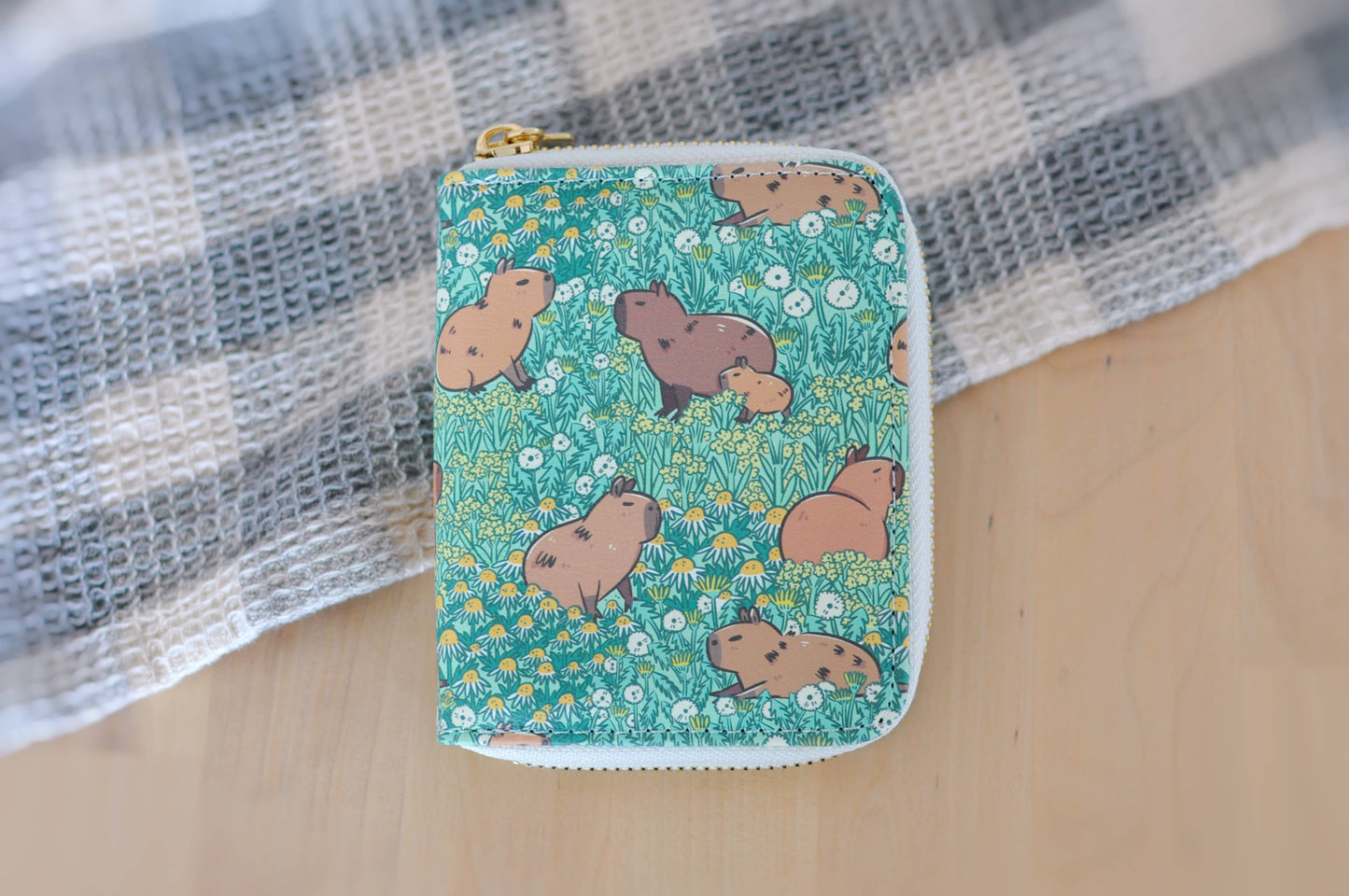 Capybara Meadow Zipper Wallet
