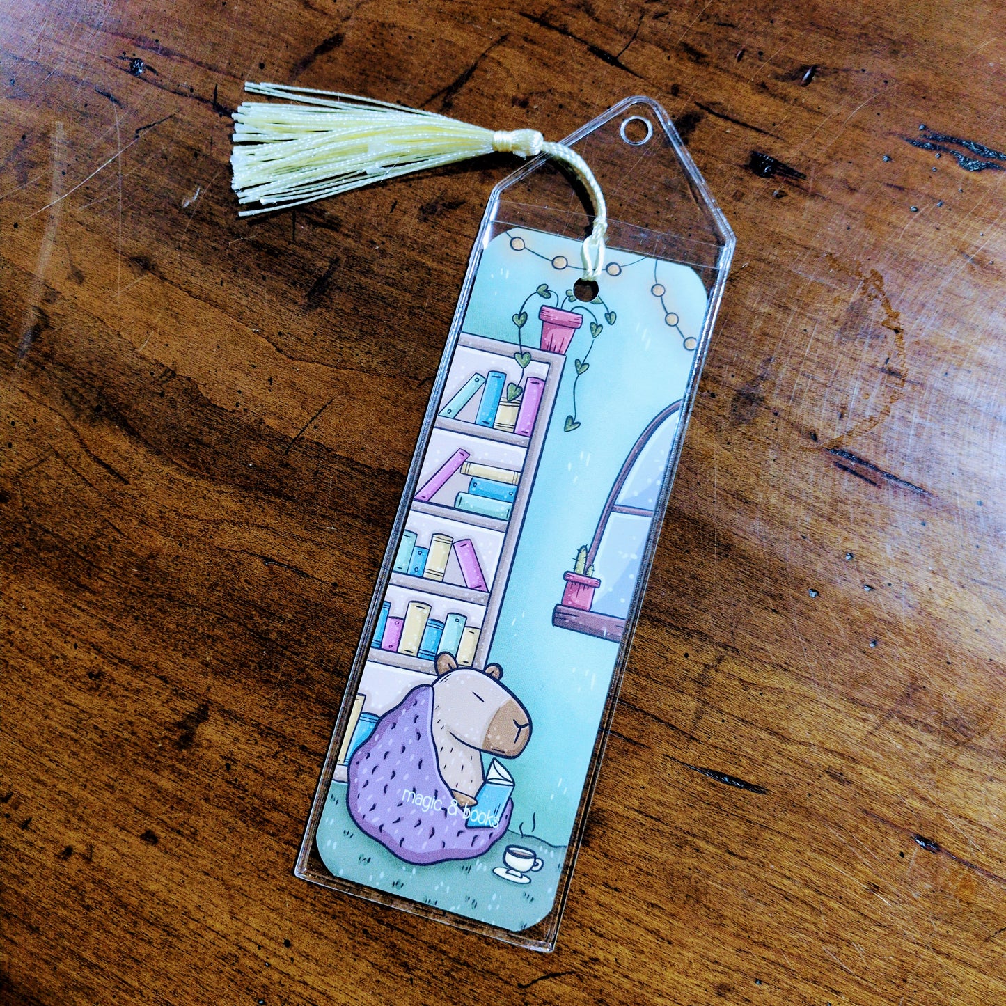 Cozy Capybara Reading Bookmark