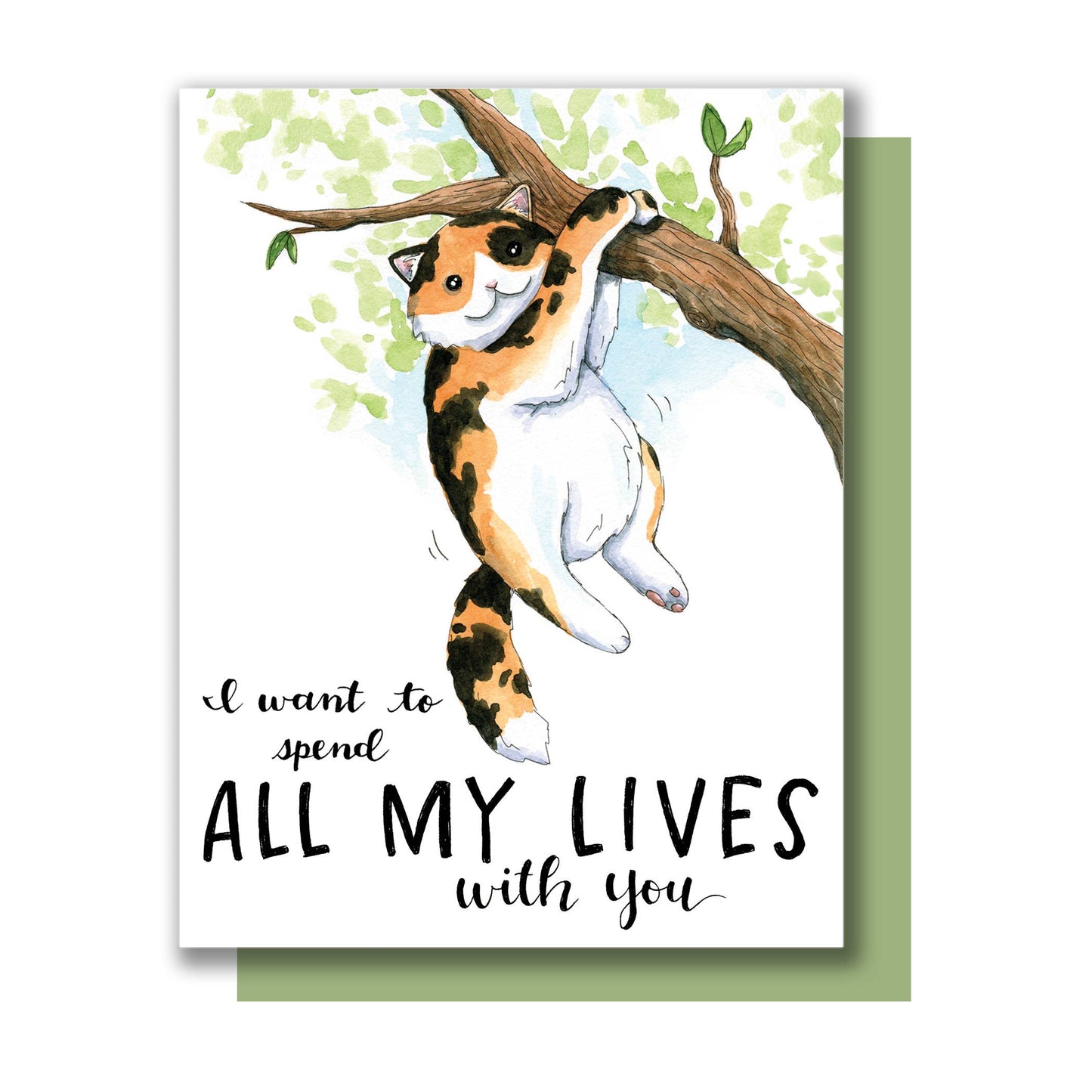 All My Lives Cat Anniversary Love Card