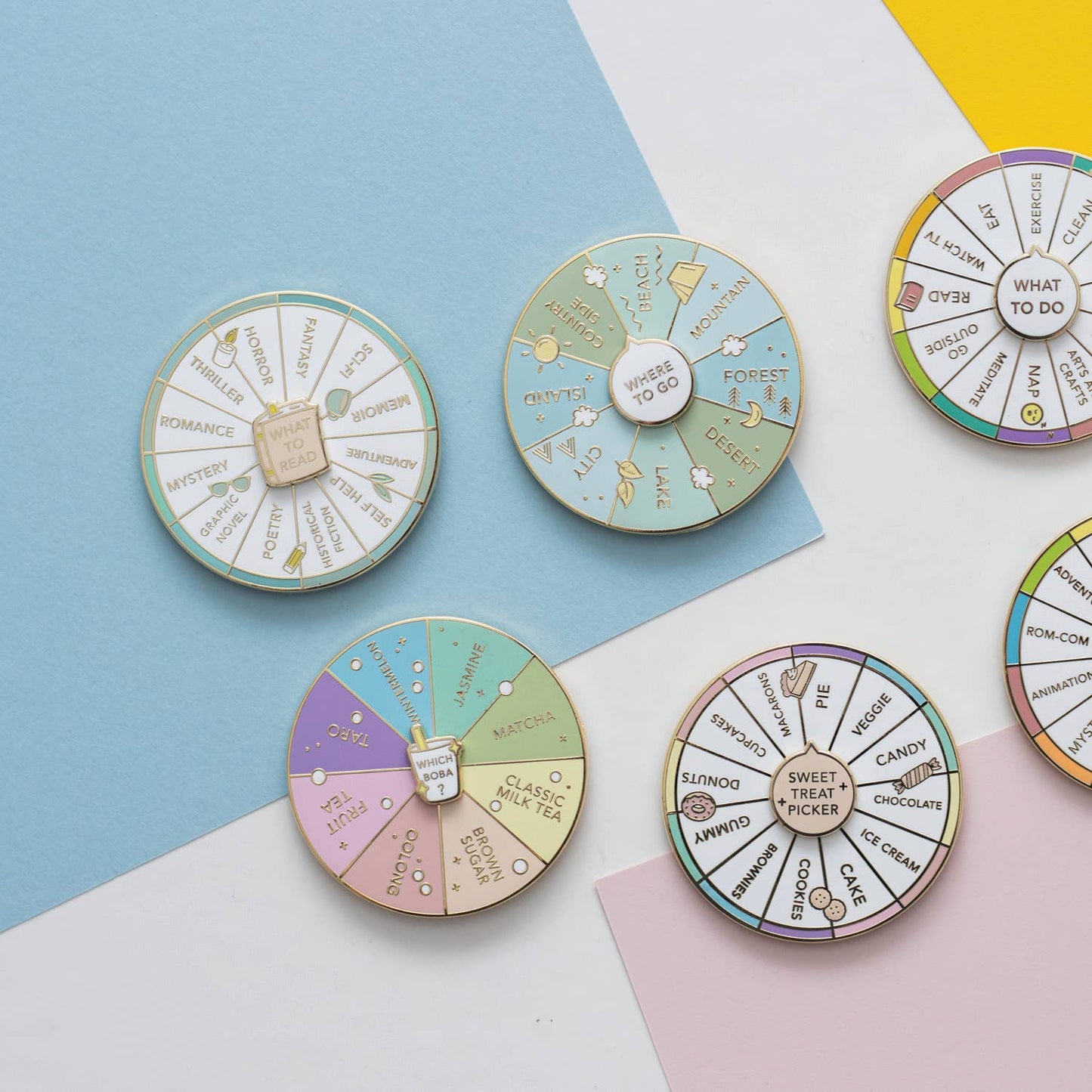 What To Read Spinning Interactive Enamel Pin