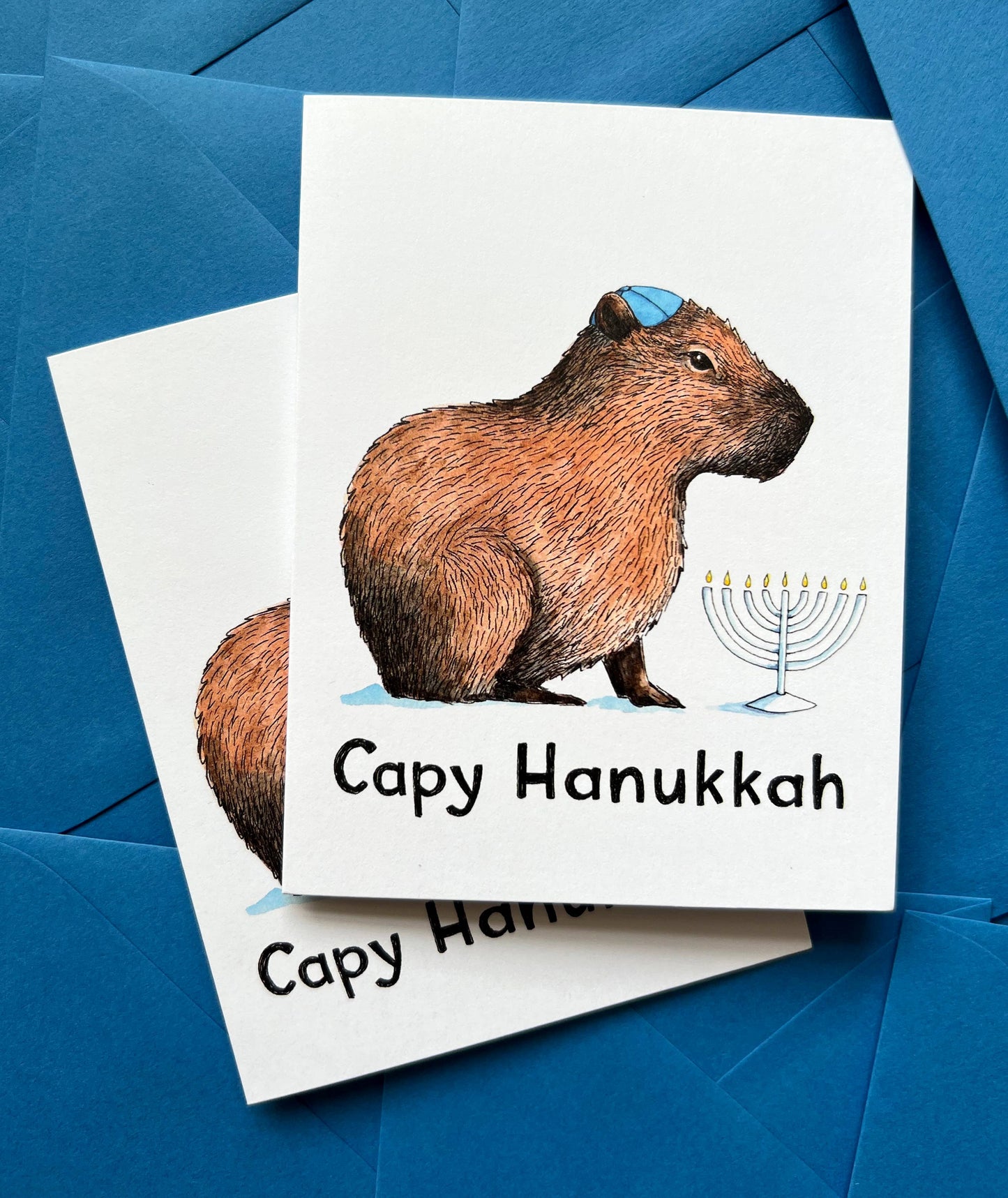 "Capy Hanukkah" Capybara Hanukkah Card