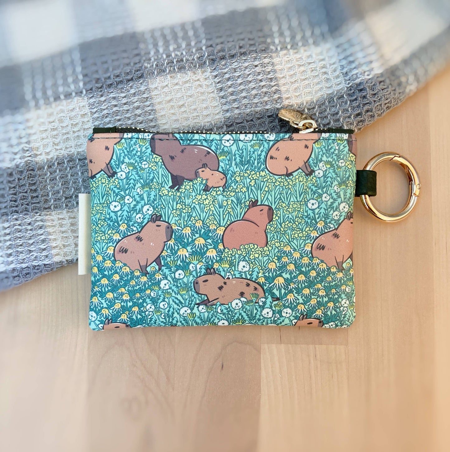 Capybara Meadow Zipper Coin Purse
