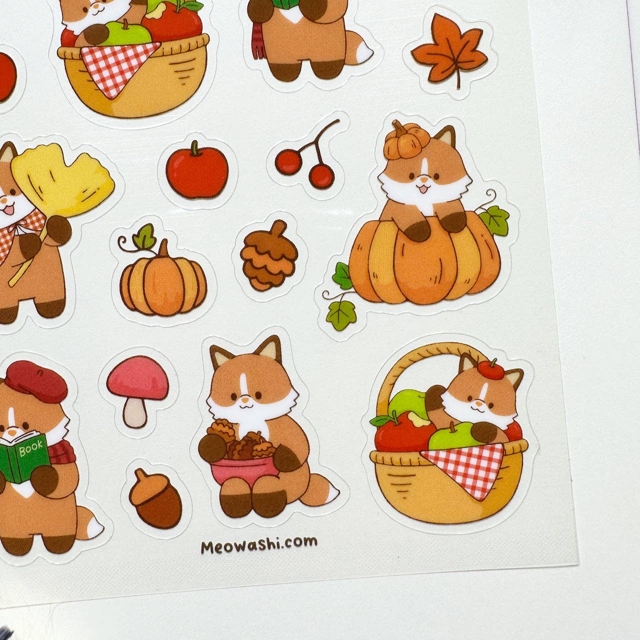 Autumn Fox Clear Sticker Sheet