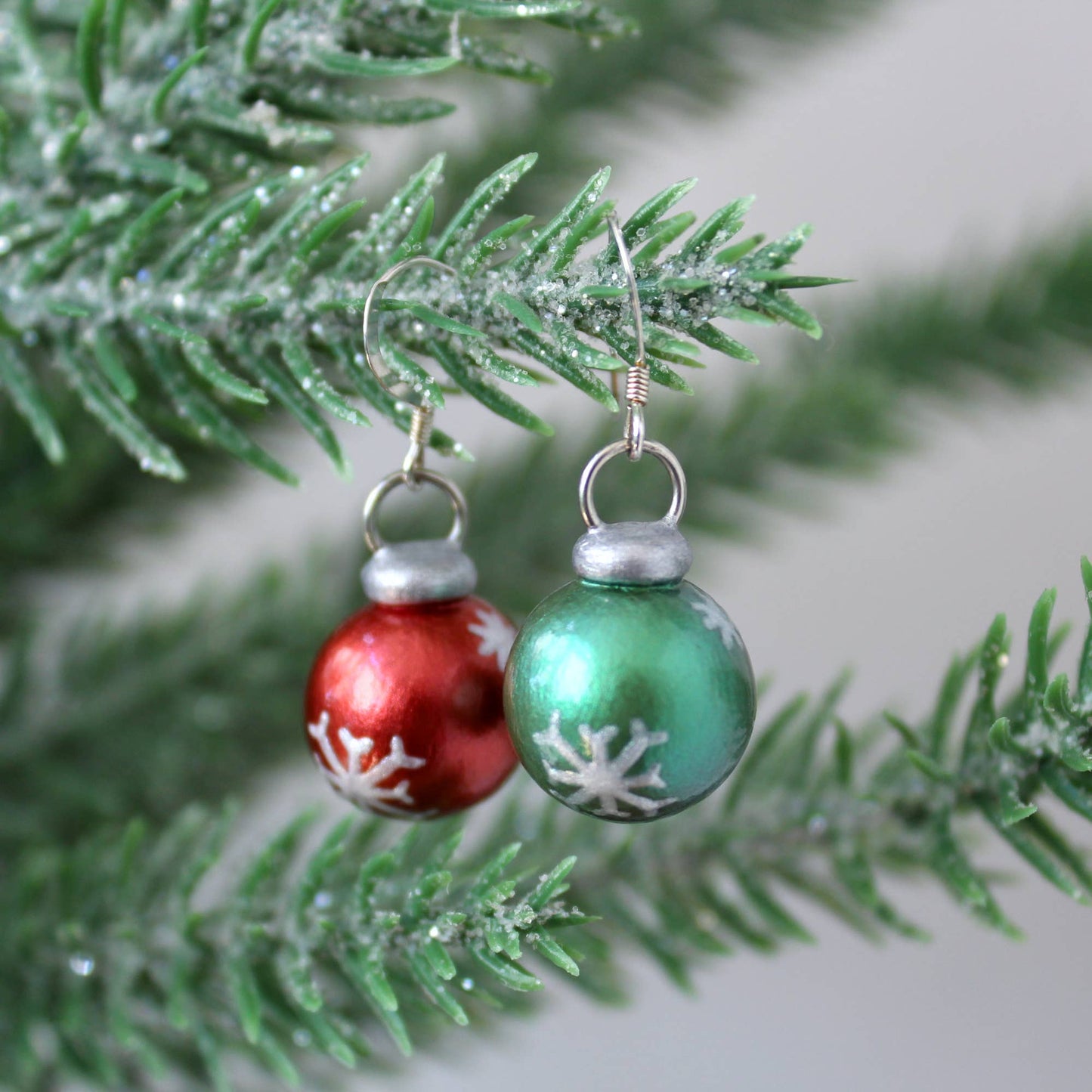 Handmade Clay Christmas Ornament Earrings