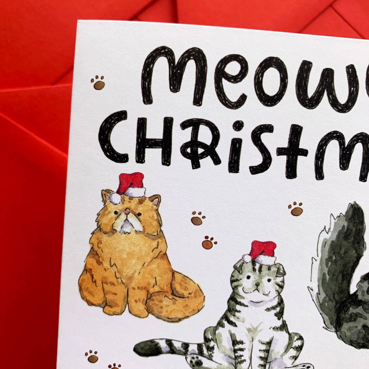 "Meowy Christmas" Cat Christmas Card