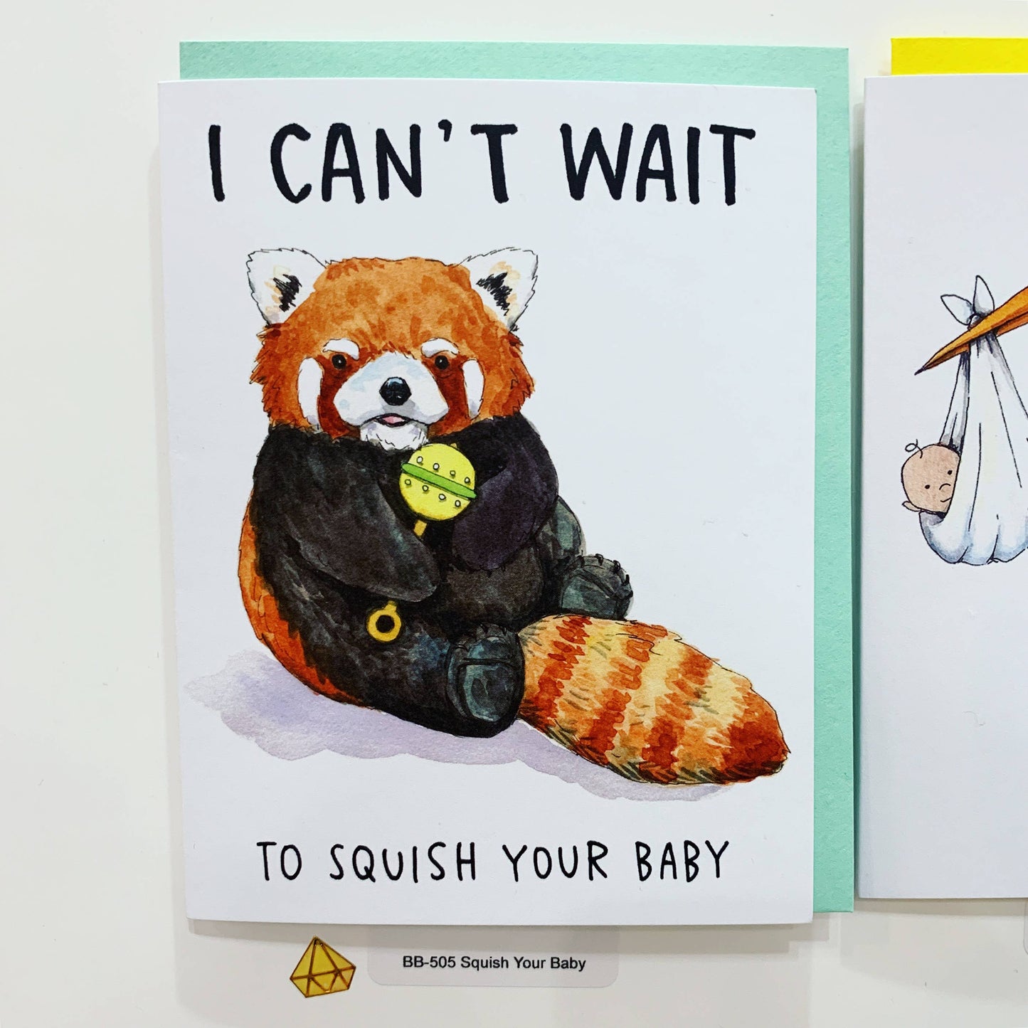 "Can't Wait to Squish Your Baby" Red Panda Baby Shower Card