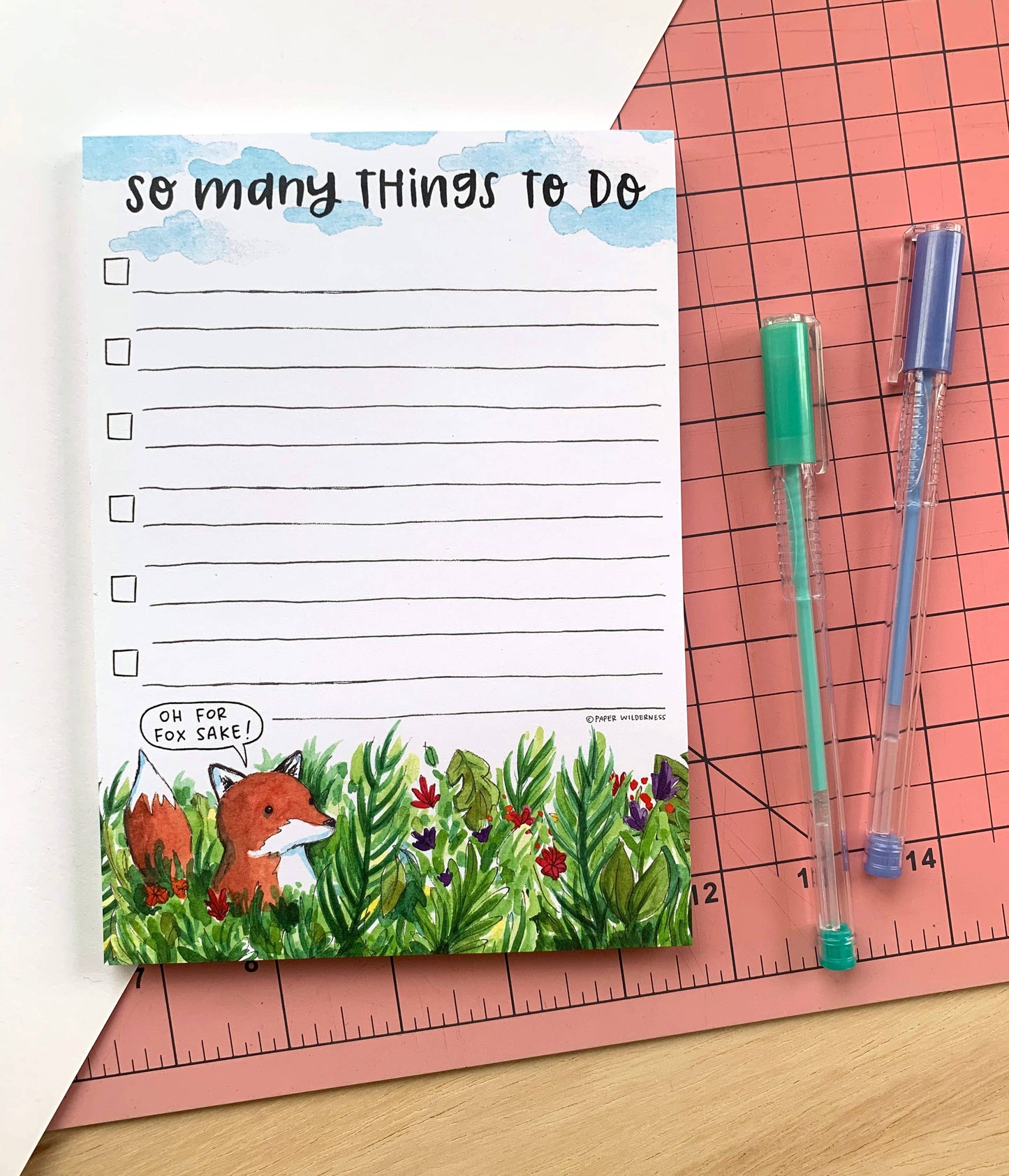 "For Fox Sake" To Do List Notepad