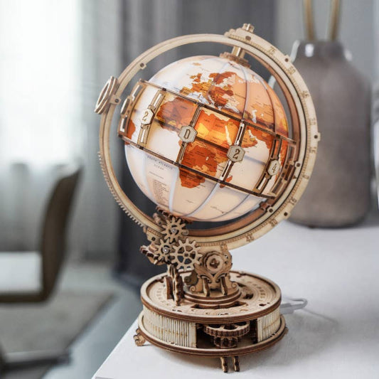 DIY Wooden 3D Puzzle: Luminous Globe