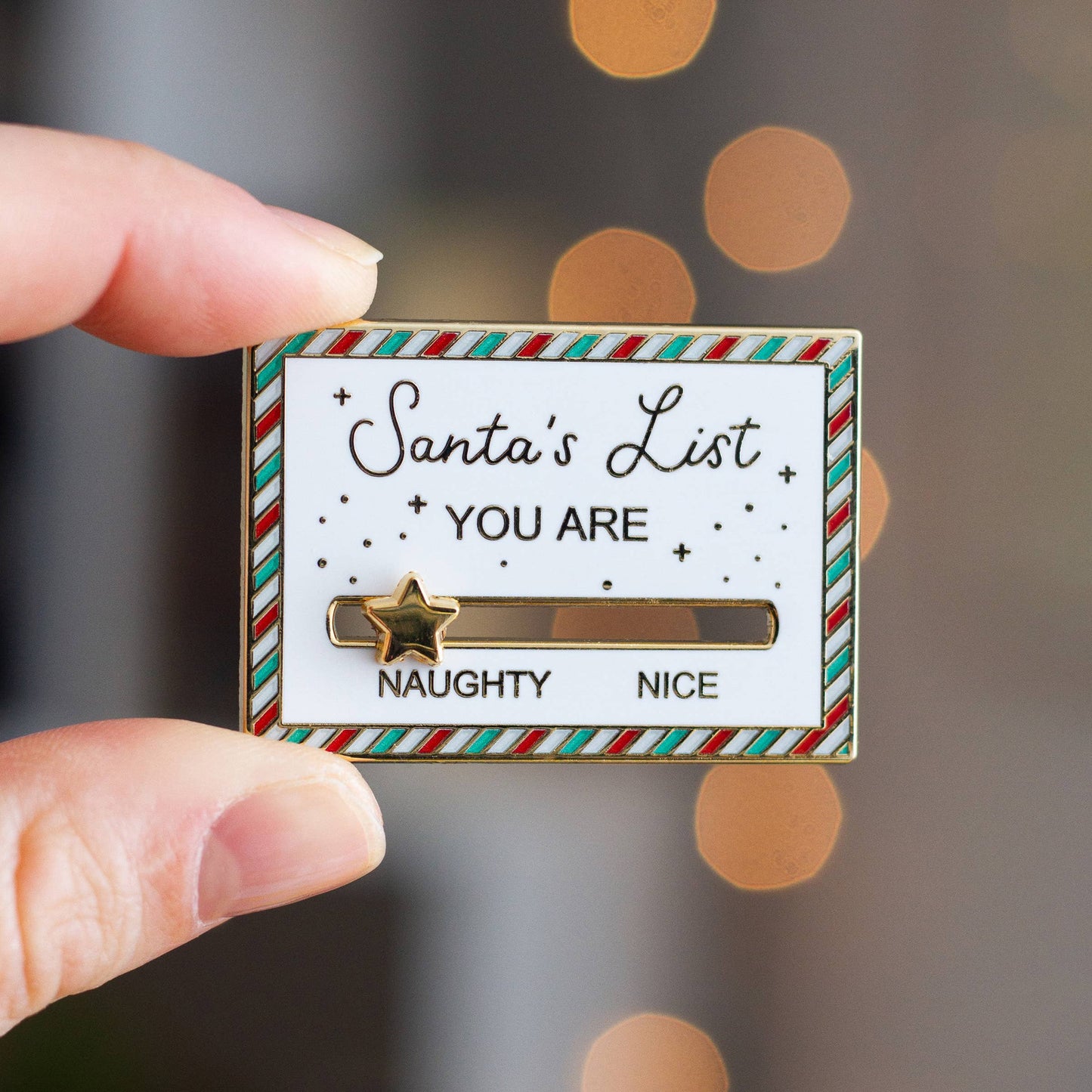 Santa’s List Interactive Enamel Pin