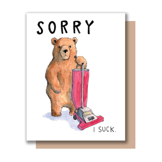 "Sorry I Suck" Punny Bear Card