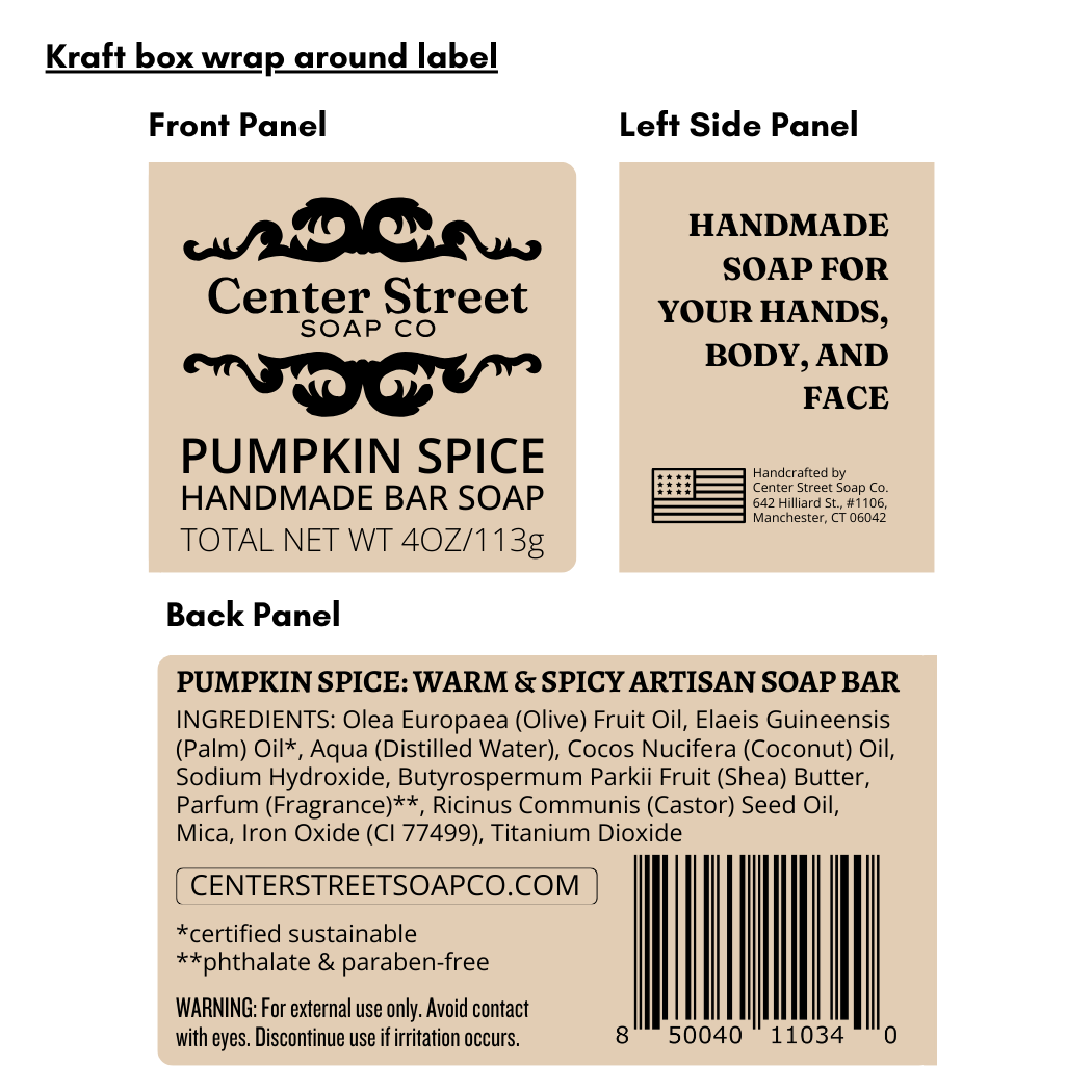 "Pumpkin Spice" Halloween Handmade Bar Soap