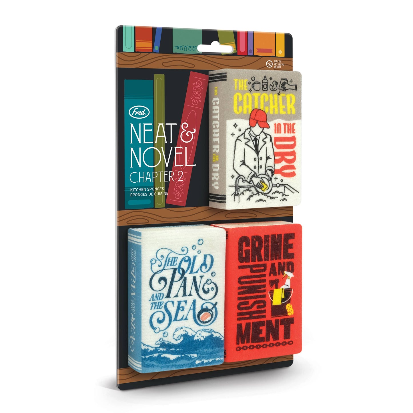 "Neat and Novel Chapter Two" - Set of 3 Punny Book Sponges