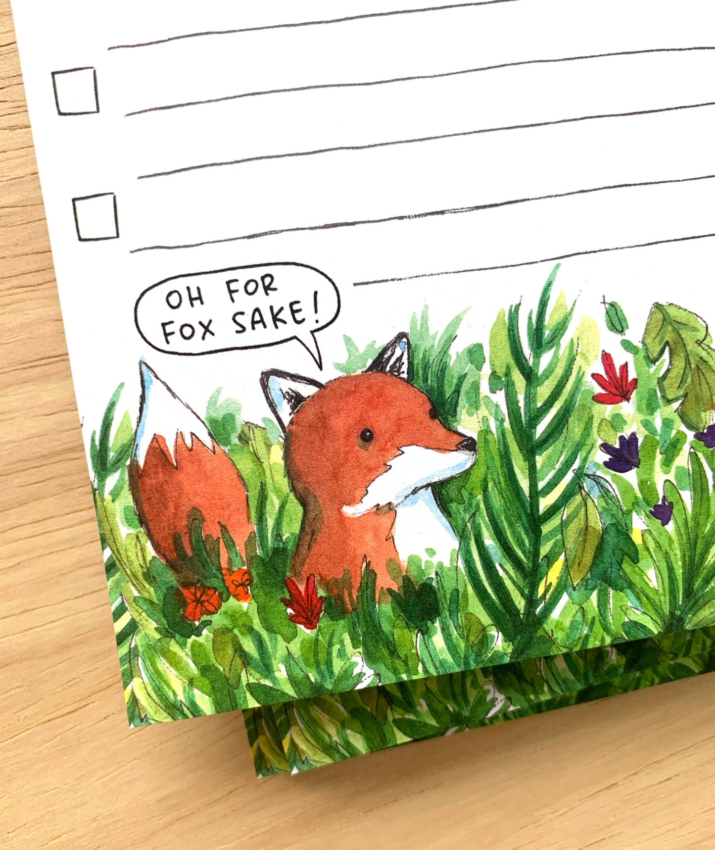 "For Fox Sake" To Do List Notepad