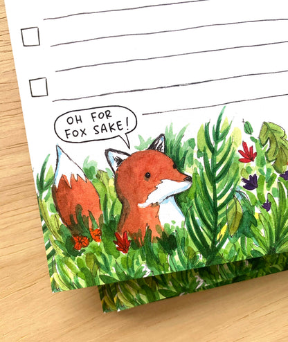 "For Fox Sake" To Do List Notepad