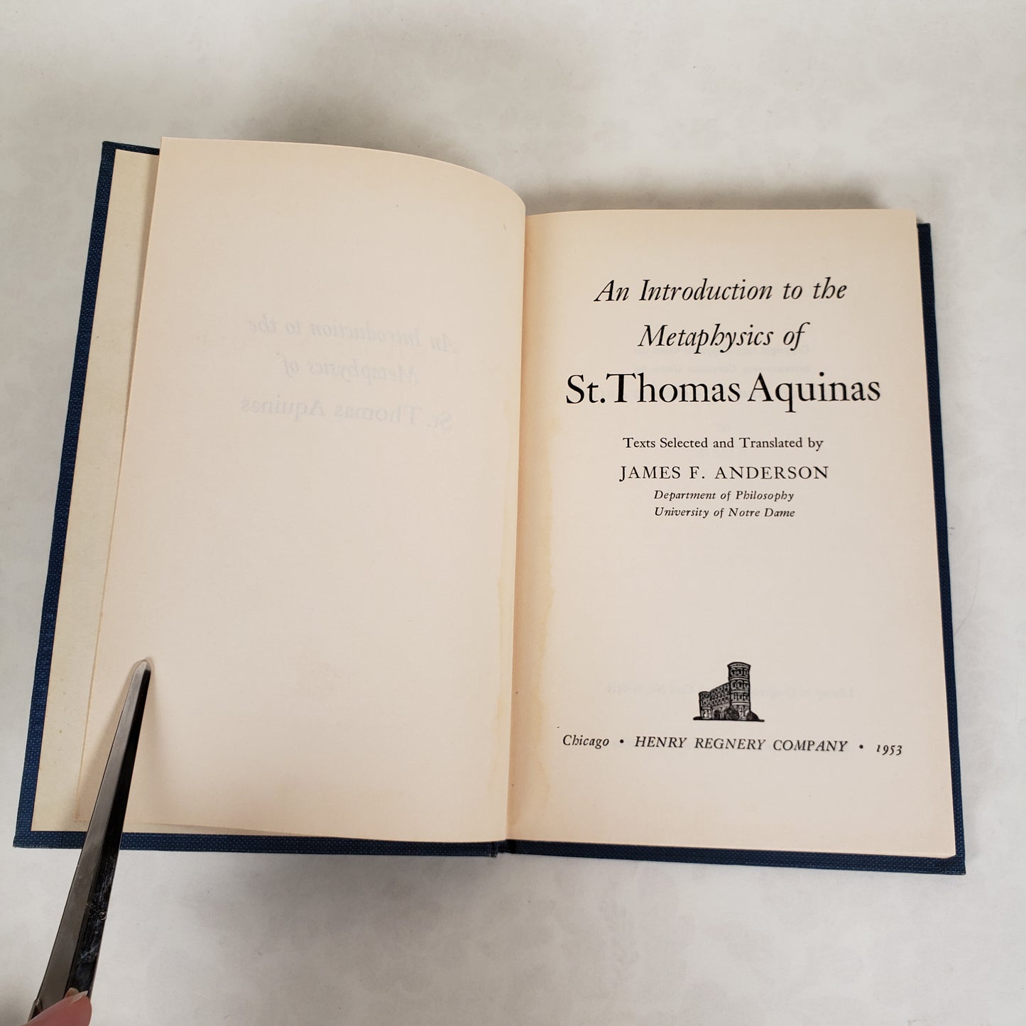 An Introduction to the Metaphysics of St. Thomas Aquinas - 1953 Hardcover