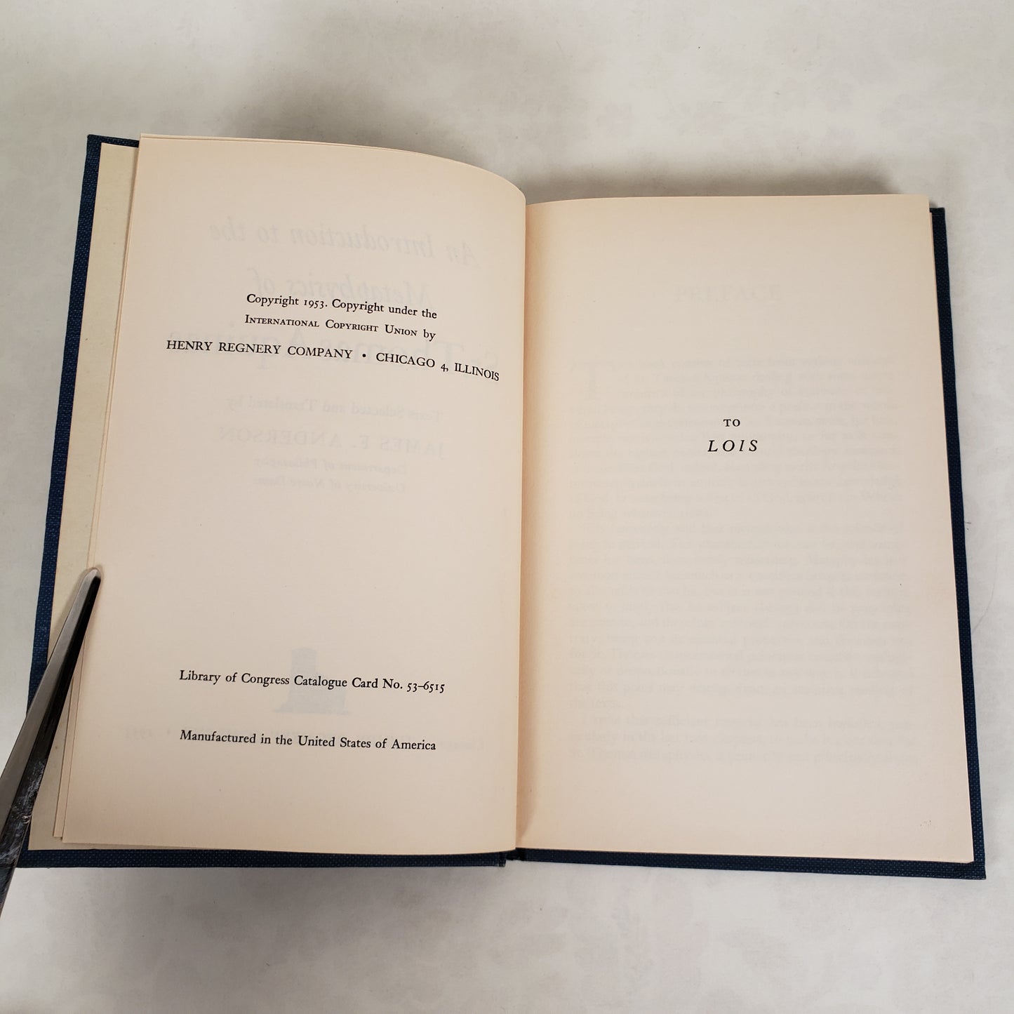 An Introduction to the Metaphysics of St. Thomas Aquinas - 1953 Hardcover