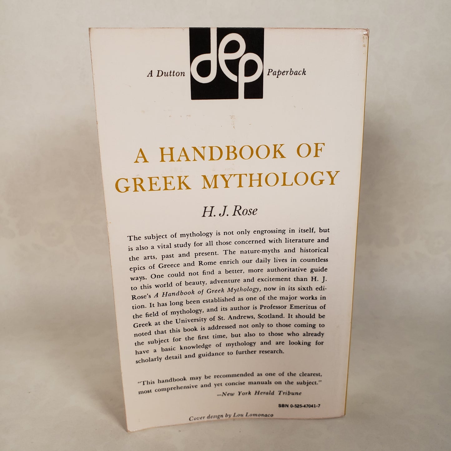A Handbook of Greek Mythology - 1959 Paperback