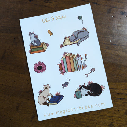 Cats & Books Sticker Sheet