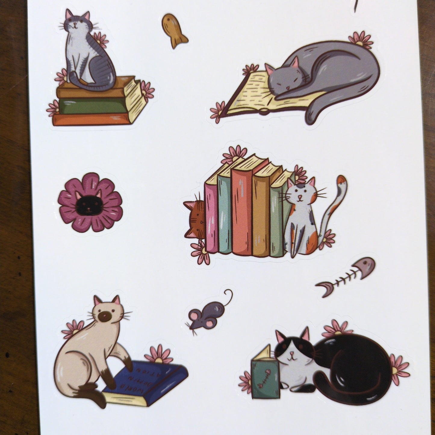 Cats & Books Sticker Sheet